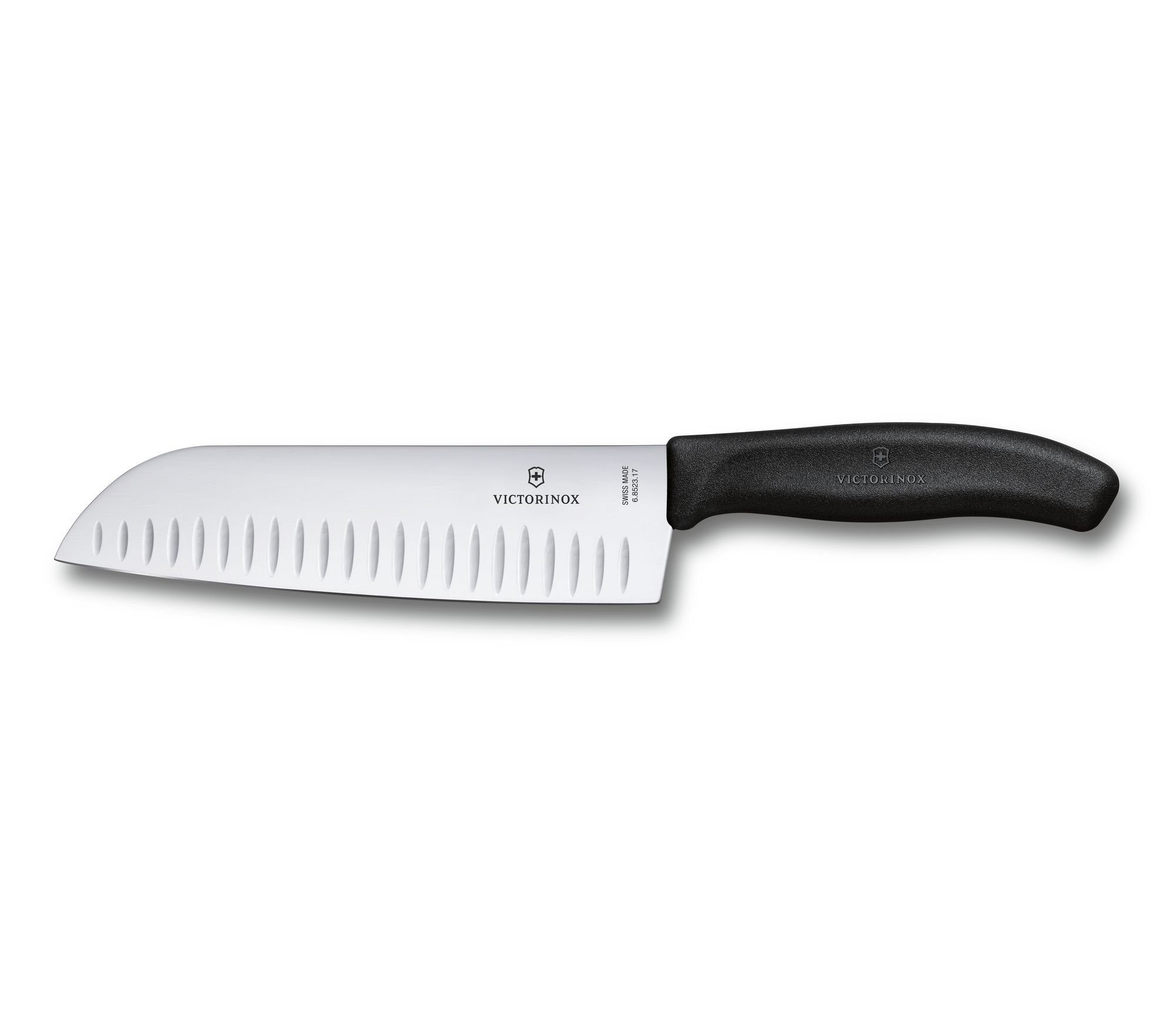 Victorinox Santokumesser SwissClassic Santokumesser Kullenschliff 17 cm universal, Kullenschliff
