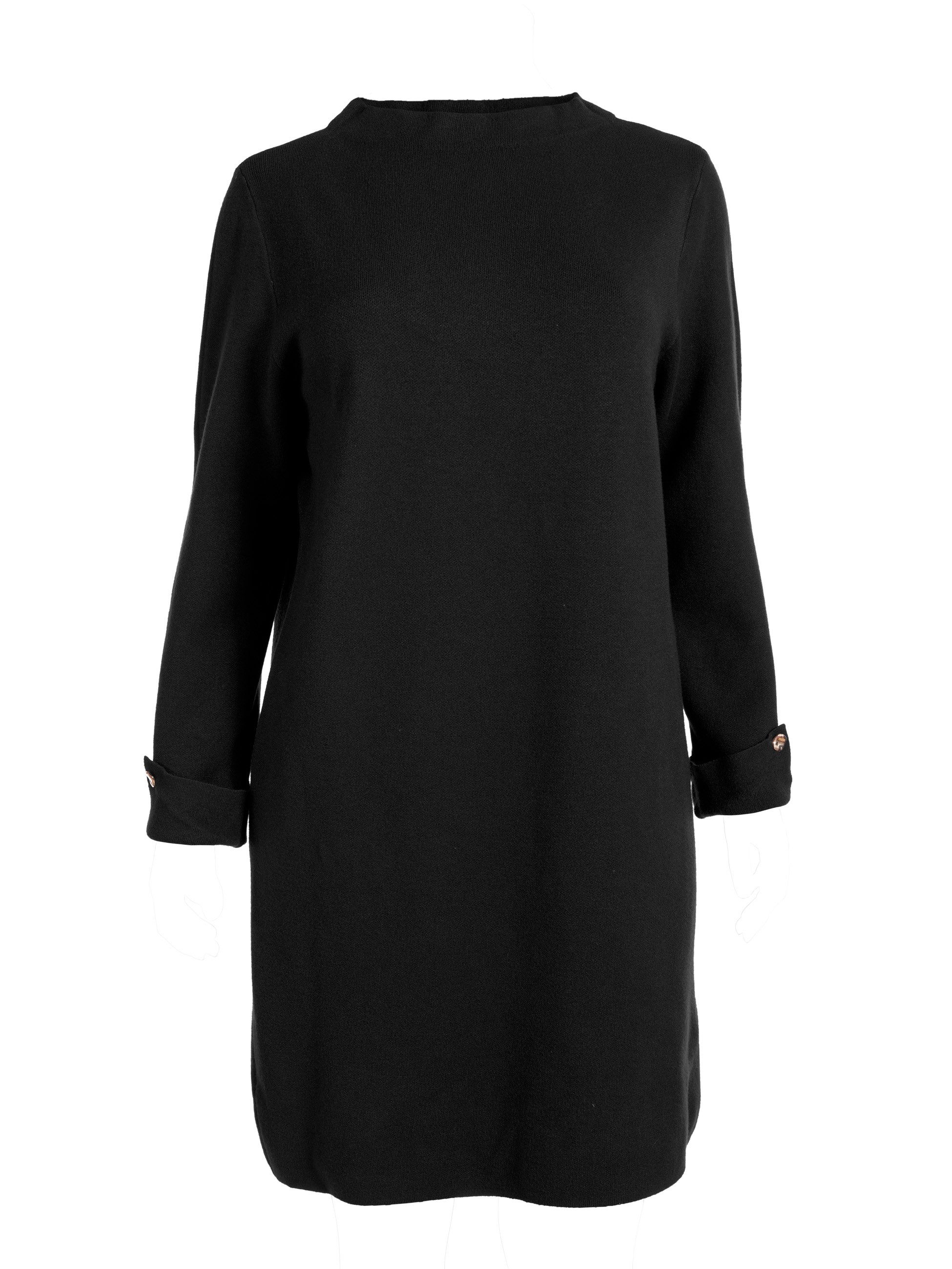 PEKIVESSA Strickkleid Feinstrickkleid gerader Schnitt fester Strick weicher Griff