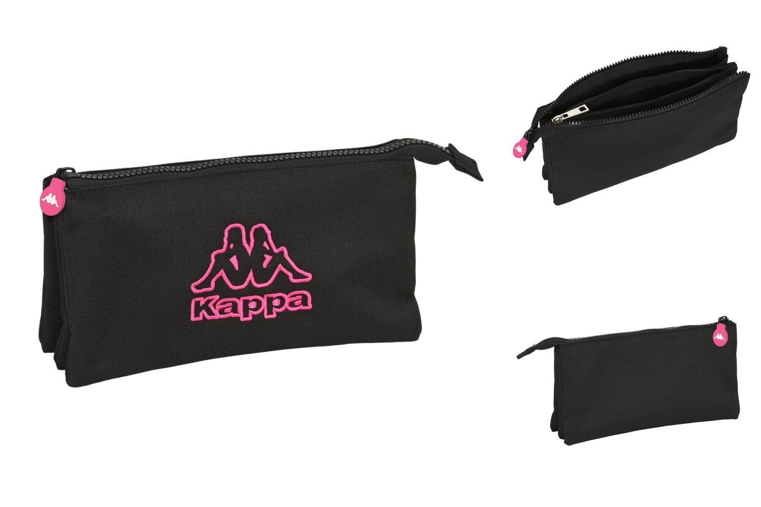 Kappa Federtasche Dreifaches Mehrzweck-Etui Kappa Black and pink Schwarz 22 x 12 x 3 cm