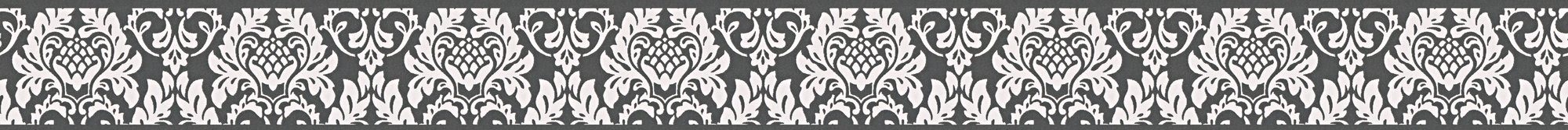 Bricoflor Barock Tapetenborte in Schwarz Weiß Selbstklebende Tapetenbordüre günstig online kaufen