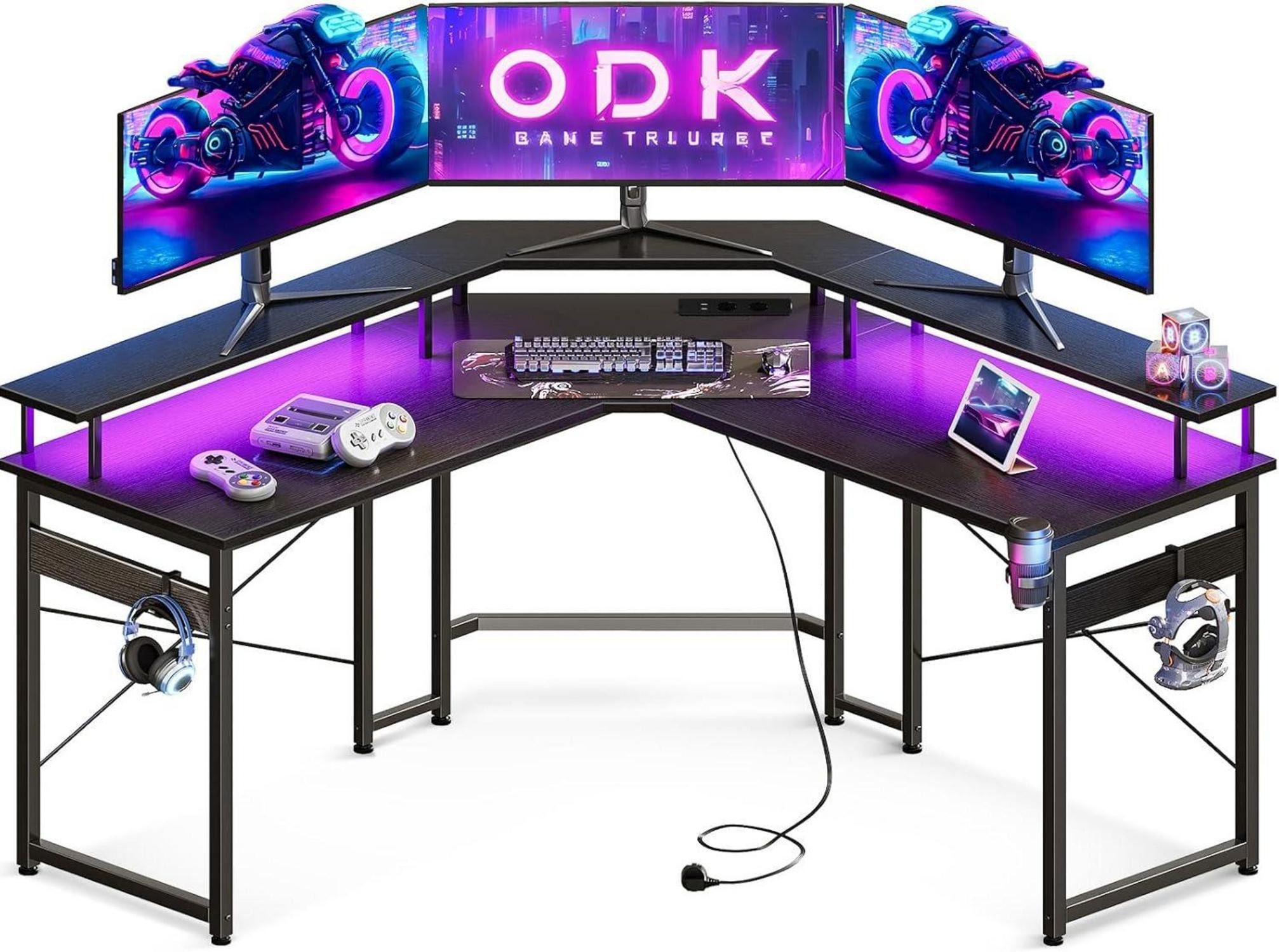 LuxusKollektion Gamingtisch Gaming Schreibtisch LED 2 günstig online kaufen