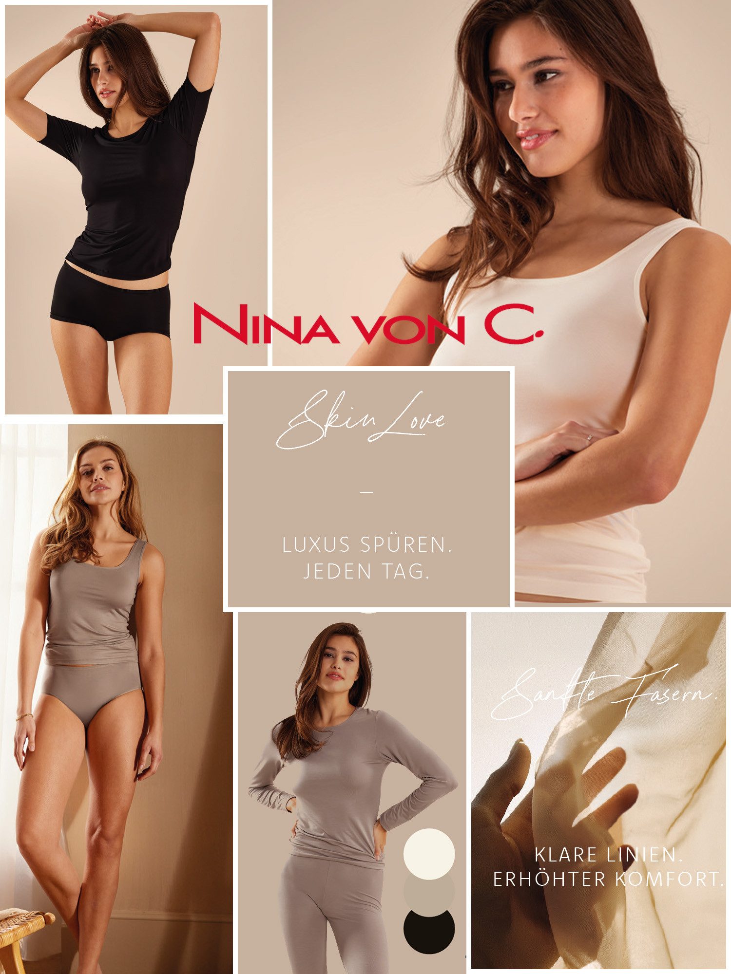 Nina Von C. Achselhemd 2er Pack Achseltop Seide&Modal (Packung, 2-St) hochwertiges Material aus Modal & Seide – Bild 4 von 5