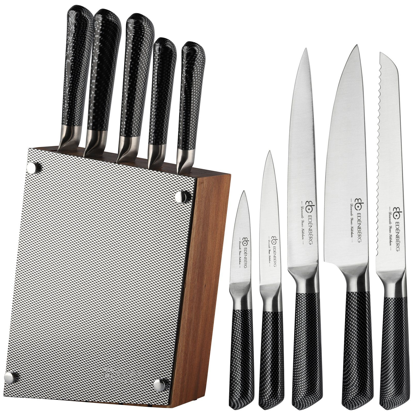 Messer-Set Messerblock 6tlg. Messerständer-Set Brotmesser Chefmesser (Set), Messer Block Ständer Halter Filetiermesser Universalmesser Schälmesser
