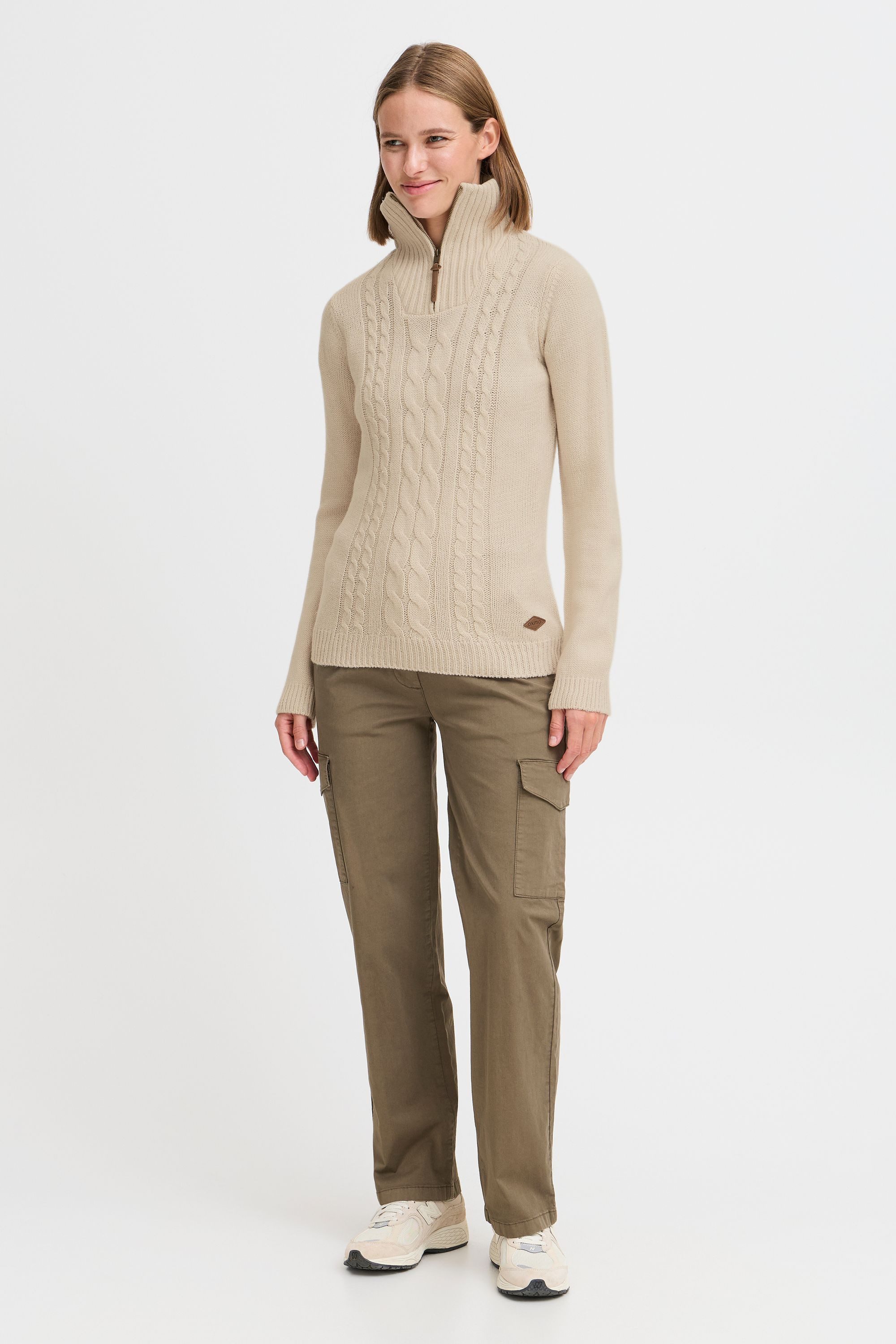 OXMO Strickpullover OXCarry Strickpulli mit Stehkragen