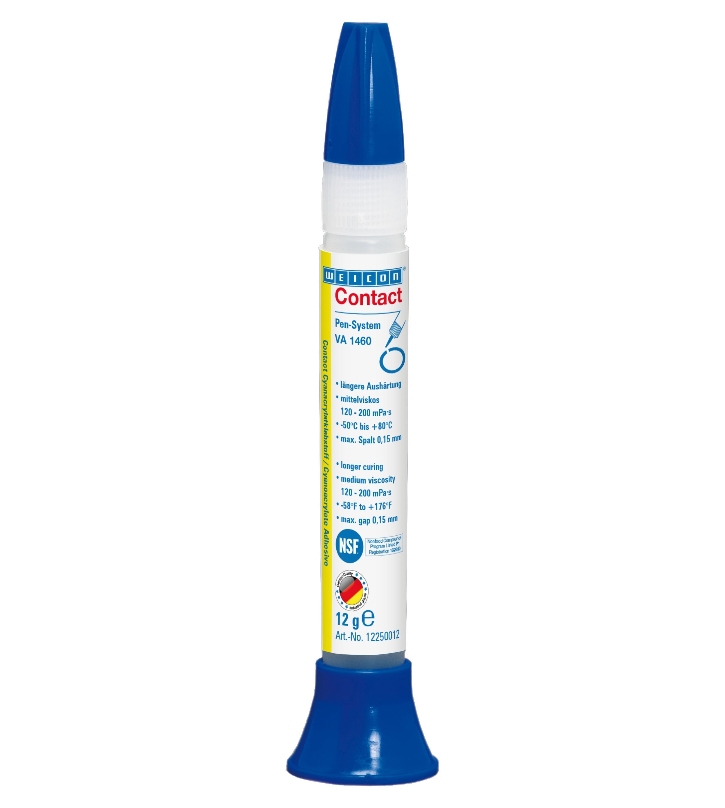 WEICON Sekundenkleber VA 1460 Cyanacrylat-Klebstoff, (Pen), Cyanacrylatklebstoff für spezielle Anforderungen, mittelviskos