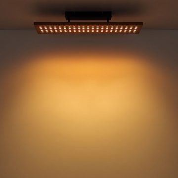 etc-shop LED Deckenleuchte, LED-Leuchtmittel fest verbaut, Warmweiß, Deckenlampe dimmbar Holzlampe LED Deckenleuchte Wohnzimmer, 3 Stufen