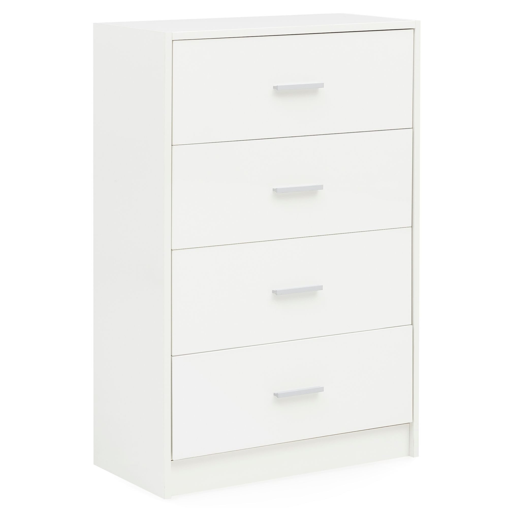 Kommode Weiß Hochglanz 60x90x30 cm mit 4 Schubladen