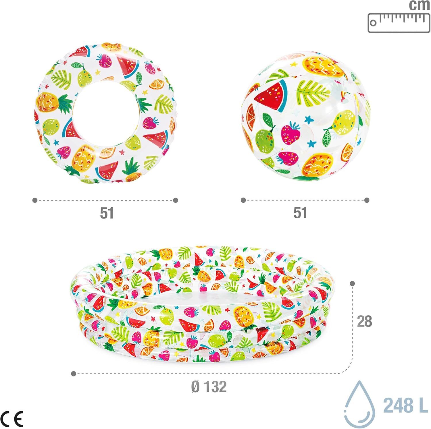 Intex Planschbecken 3er Pool-Set, inkl. Wasserball & Schwimmring