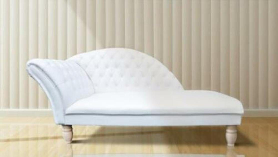 JVmoebel Chaiselongue Weißer Chaiselongue Chesterfield Liege mane Chaise Sofa, Made in Europe