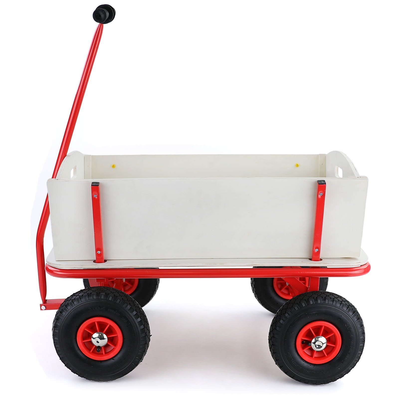 RAMROXX Bollerwagen Bollerwagen Holz Transportwagen Gartenwagen Transportkarre bis 150kg