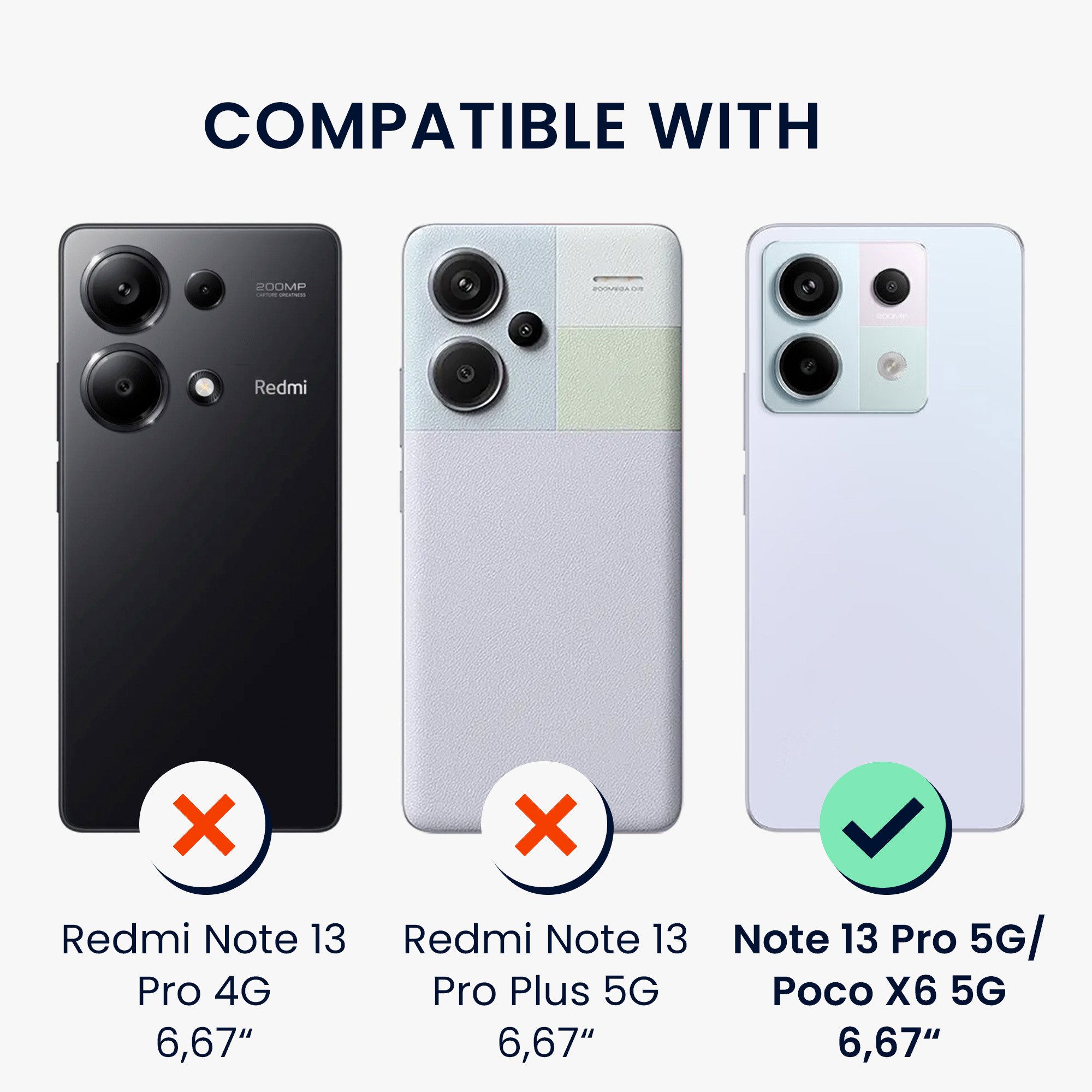 kwmobile Smartphone-Hülle Hülle für Xiaomi Redmi Note 13 Pro 5G / Poco X6 5G Handyhülle -, Case mit Schutzfolie Wildblumen Ranke Design