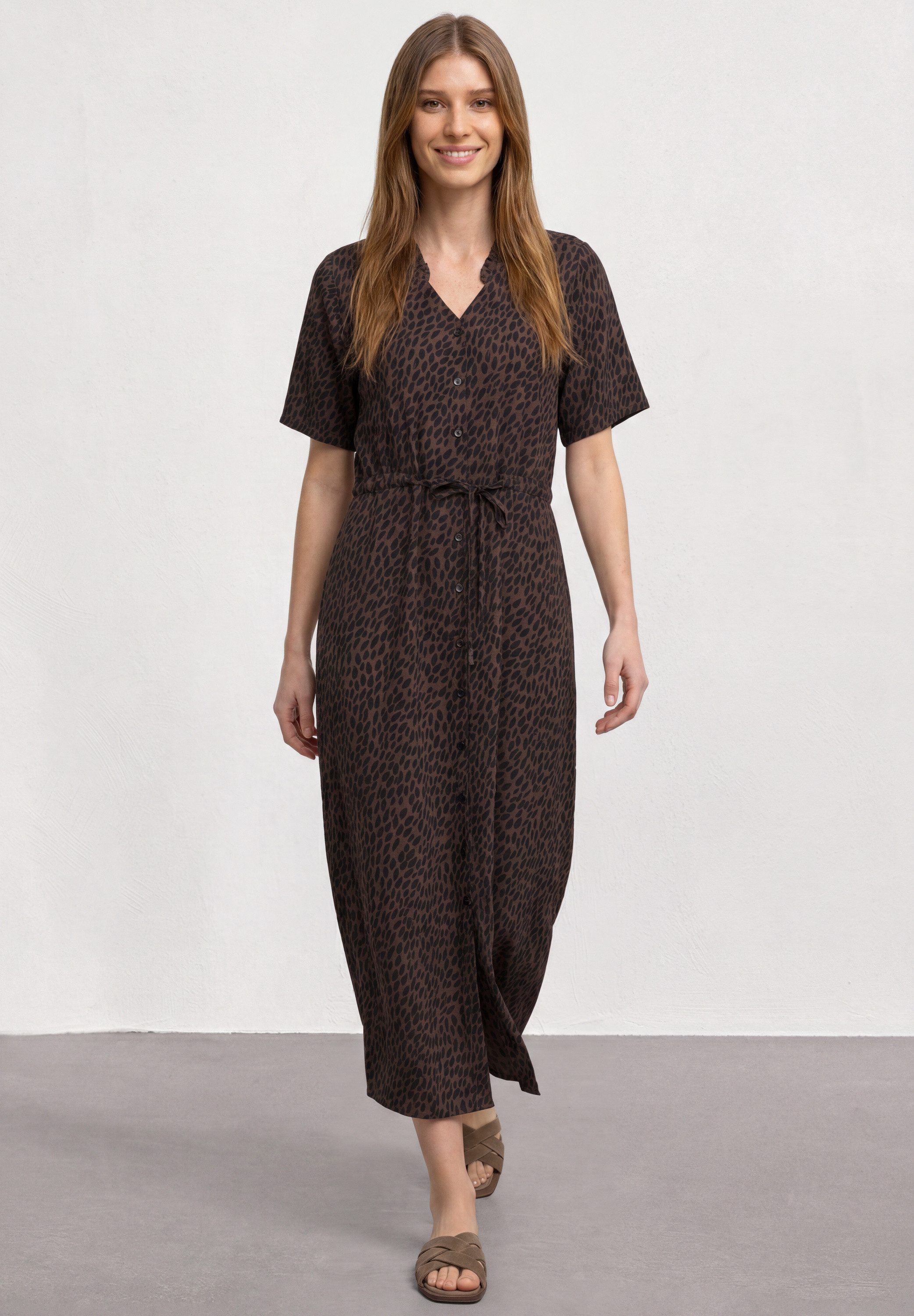 STREET ONE Midikleid mit Animal Print-Mix