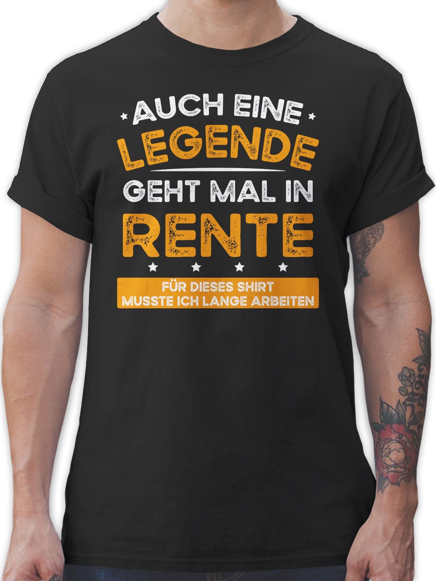Shirtracer T-Shirt Auch eine Legende geht mal in Rente Rentner Geschenk 01 Schwarz