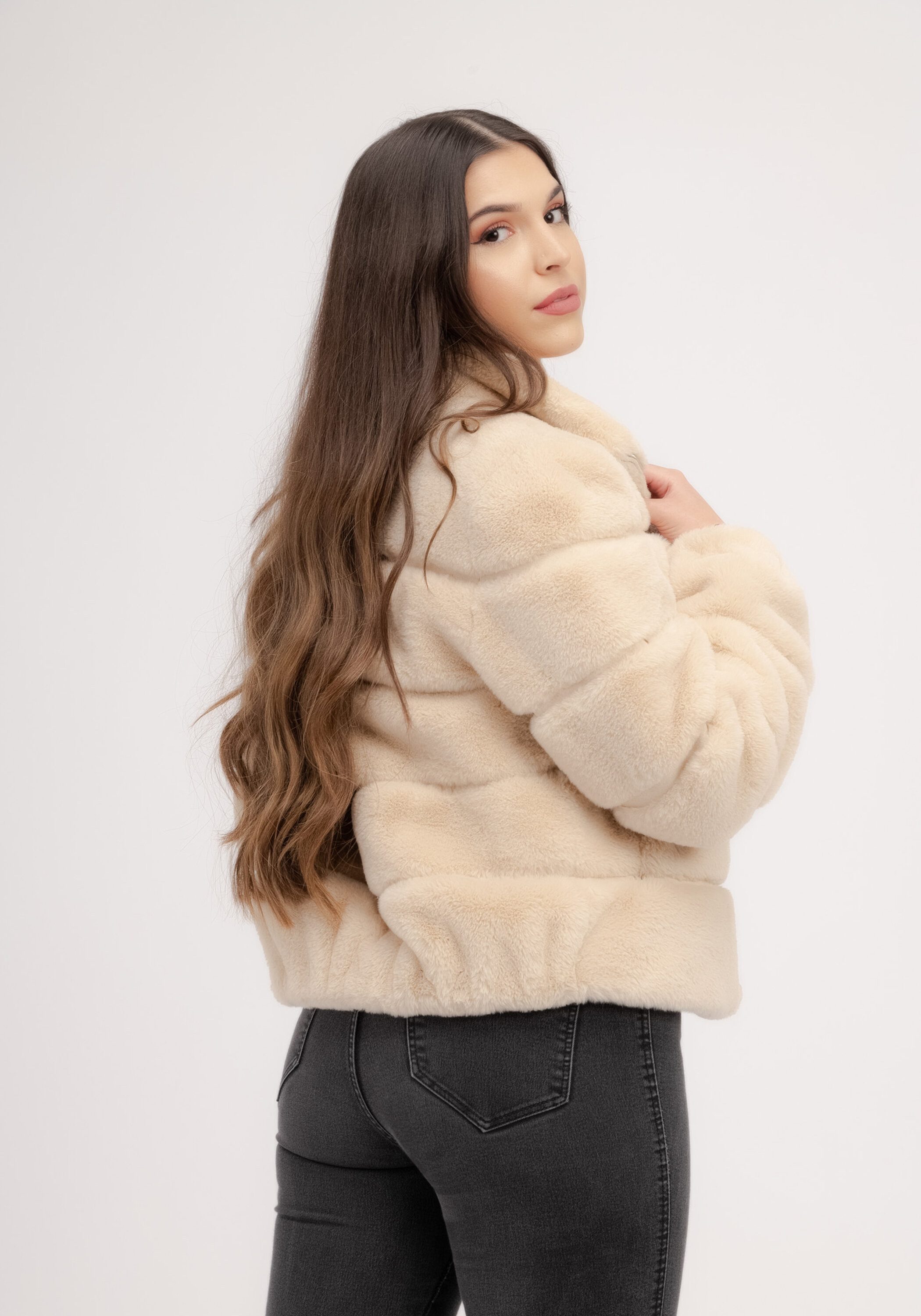 Passioni Fellimitatjacke mit Reisverschluss günstig online kaufen