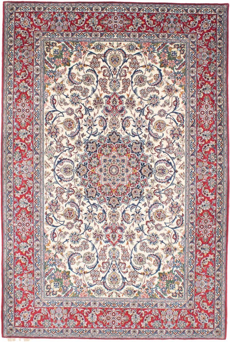 Orientteppich Isfahan Seidenkette 162x237 Handgeknüpfter Orientteppich, Nain Trading, rechteckig, Höhe: 6 mm