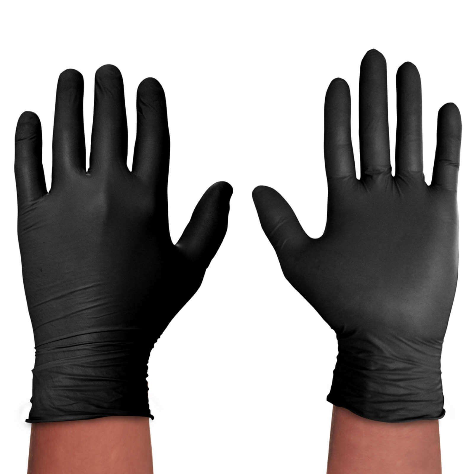 Black puderfrei SPONTEX Einweghandschuhe Nitrilhandschuh, (Spar-Set) Protect, Spontex Einmalhandschuhe