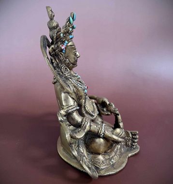 Asien LifeStyle Buddhafigur Kubera Figur Messing Indien Skulptur