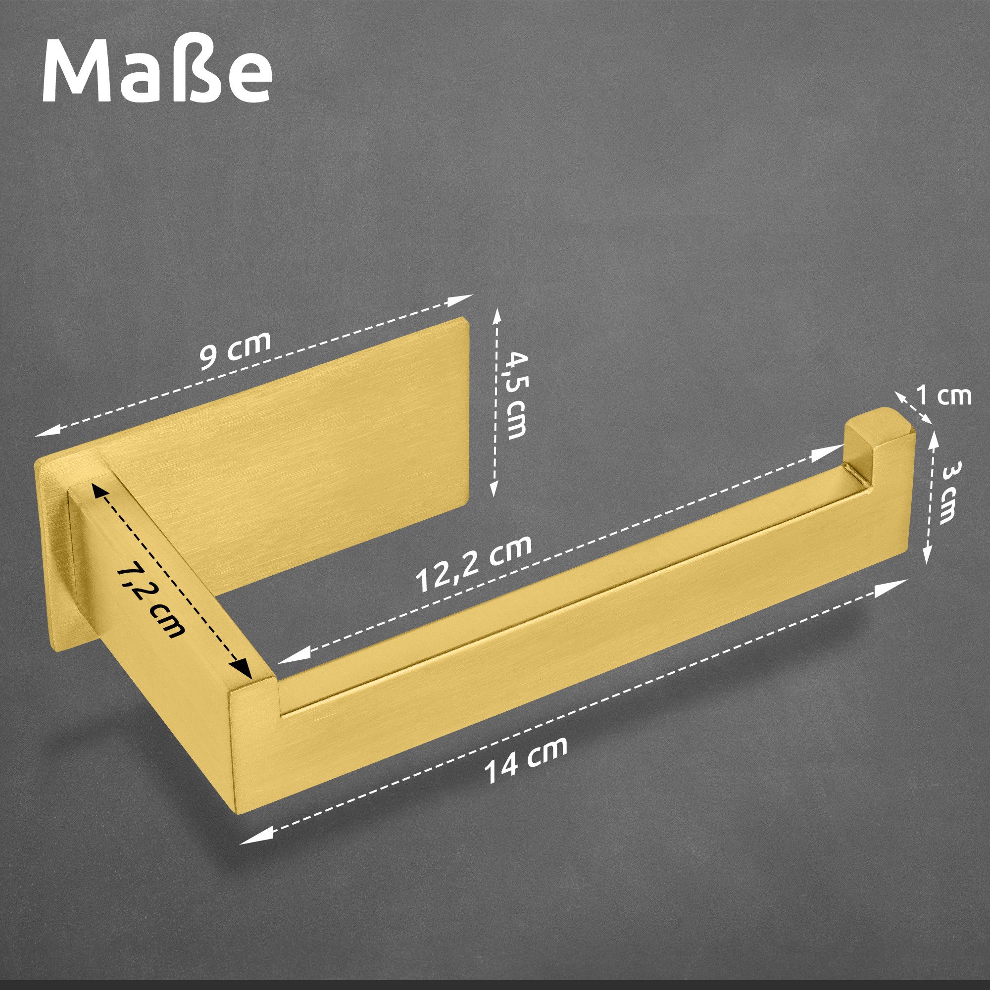 ECENCE Toilettenpapierhalter ohne Bohren selbstklebend Edelstahl 304 – Bild 4 von 5