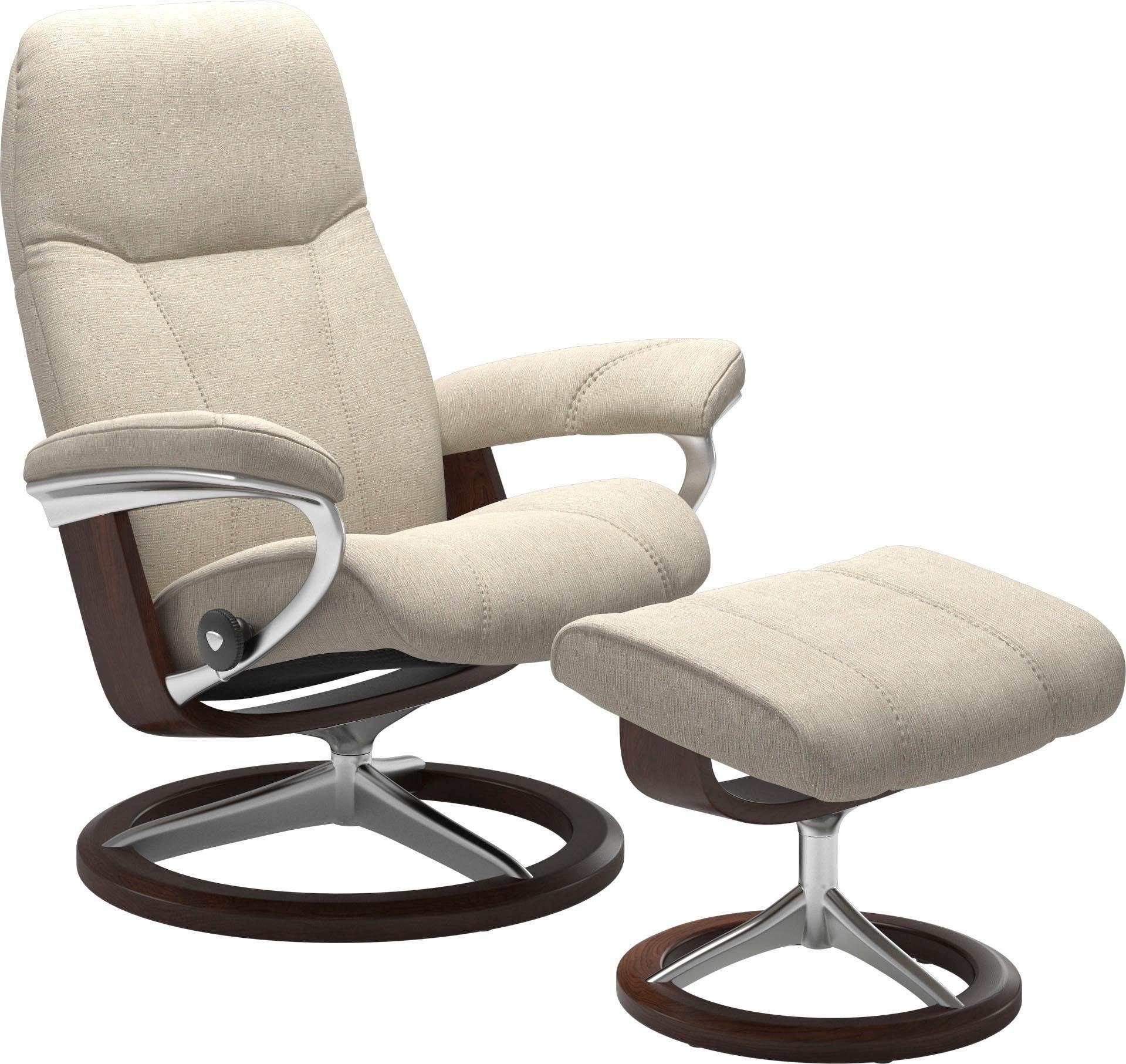 Stressless® Relaxsessel Consul (Set, Relaxsessel mit Hocker), mit Hocker, mit Signature Base, Größe S, Gestell Eiche