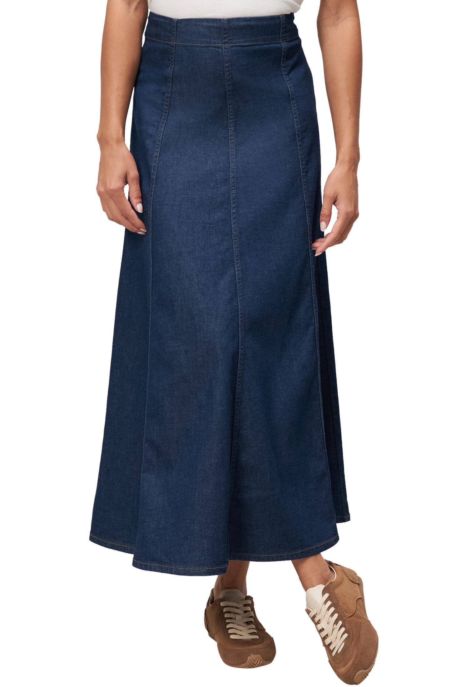 Zero Midirock Damen Maxi-Jeansrock ausgestellt Plain/ohne Details günstig online kaufen