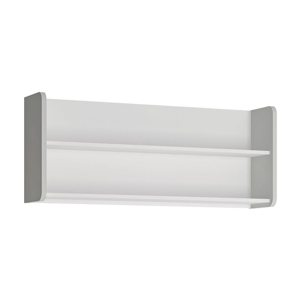Lomadox Wandregal FLINT-129, Bücherregal, Wandboard, weiß mit grau, 118x48x günstig online kaufen