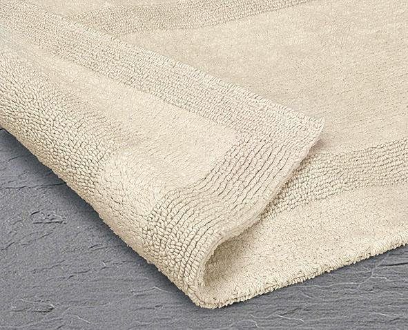 Kleine Wolke Badematte Arizona, Höhe 16 mm, beidseitig nutzbar, fußbodenheizungsgeeignet, Baumwolle, rechteckig, Badteppich, Uni Farben, mit Bordüre