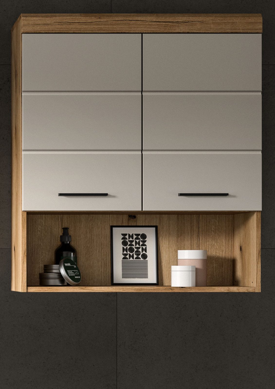 Inn.Furn Hängeschrank Shawn (Badschrank in Eiche mit Sand / Kaschmir, 2-tür günstig online kaufen