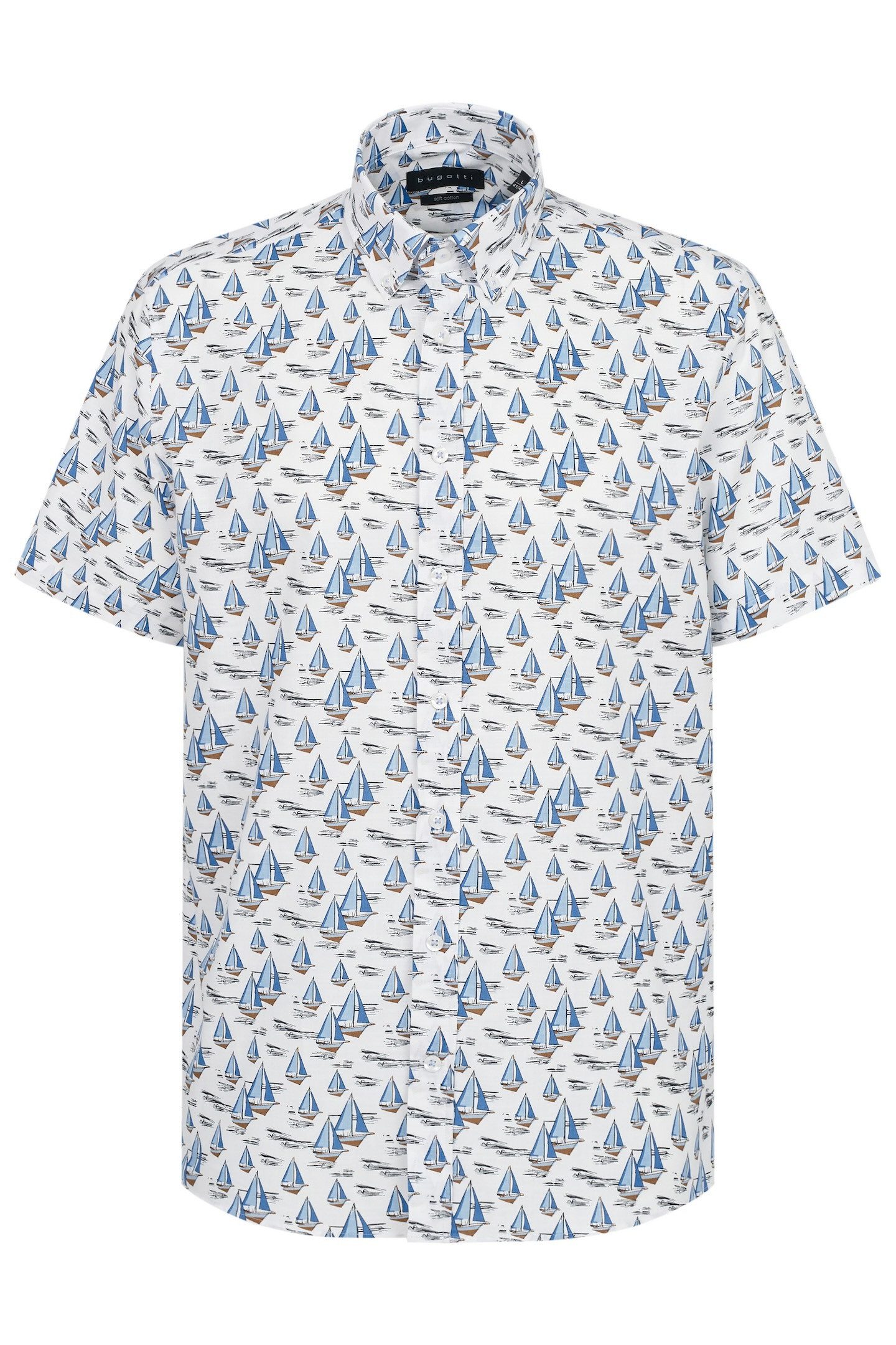 bugatti Kurzarmhemd mit Button-Down-Kragen