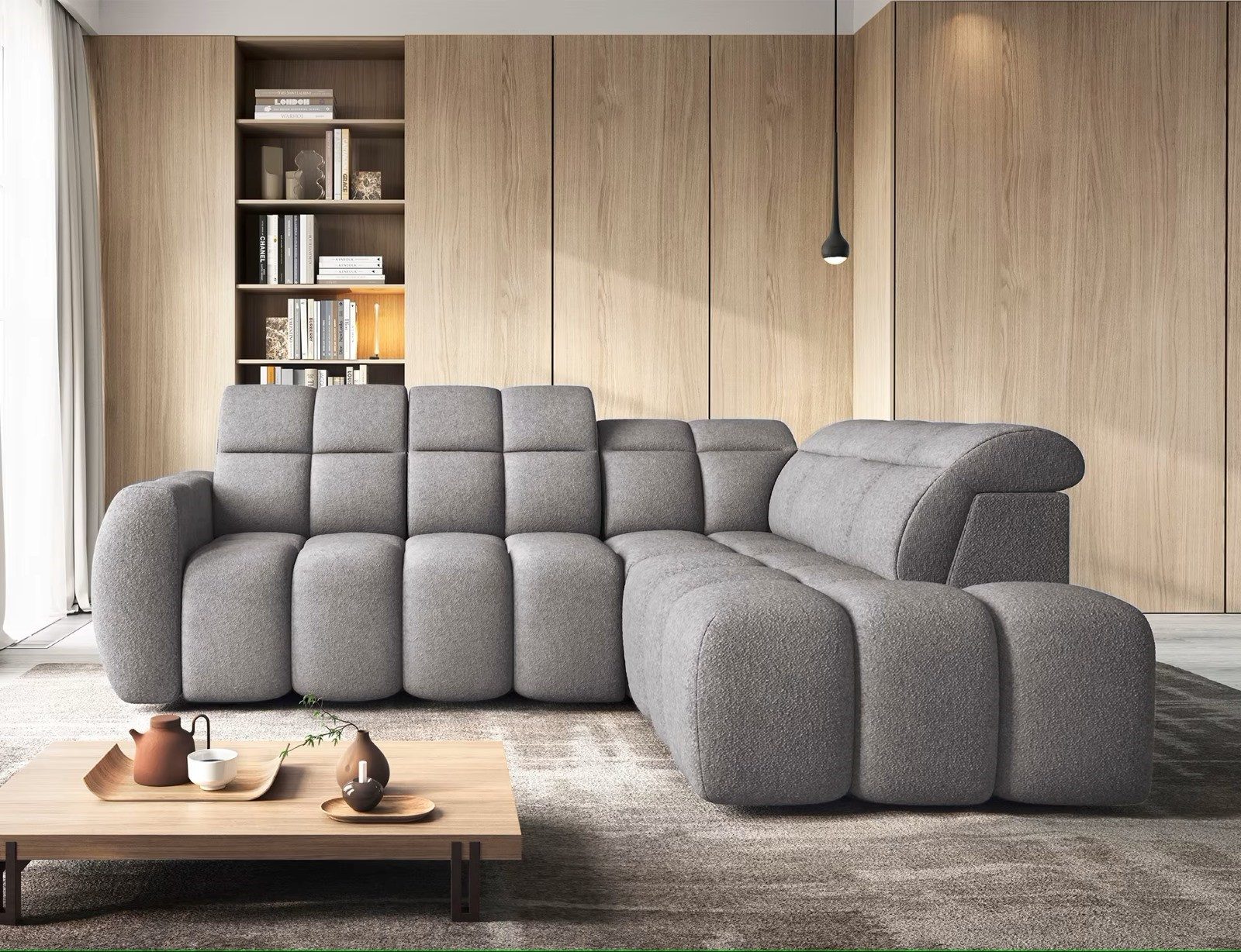 Eltap Ecksofa Falconn, mit elektrischem Sitzvorschub und Bettkasten
