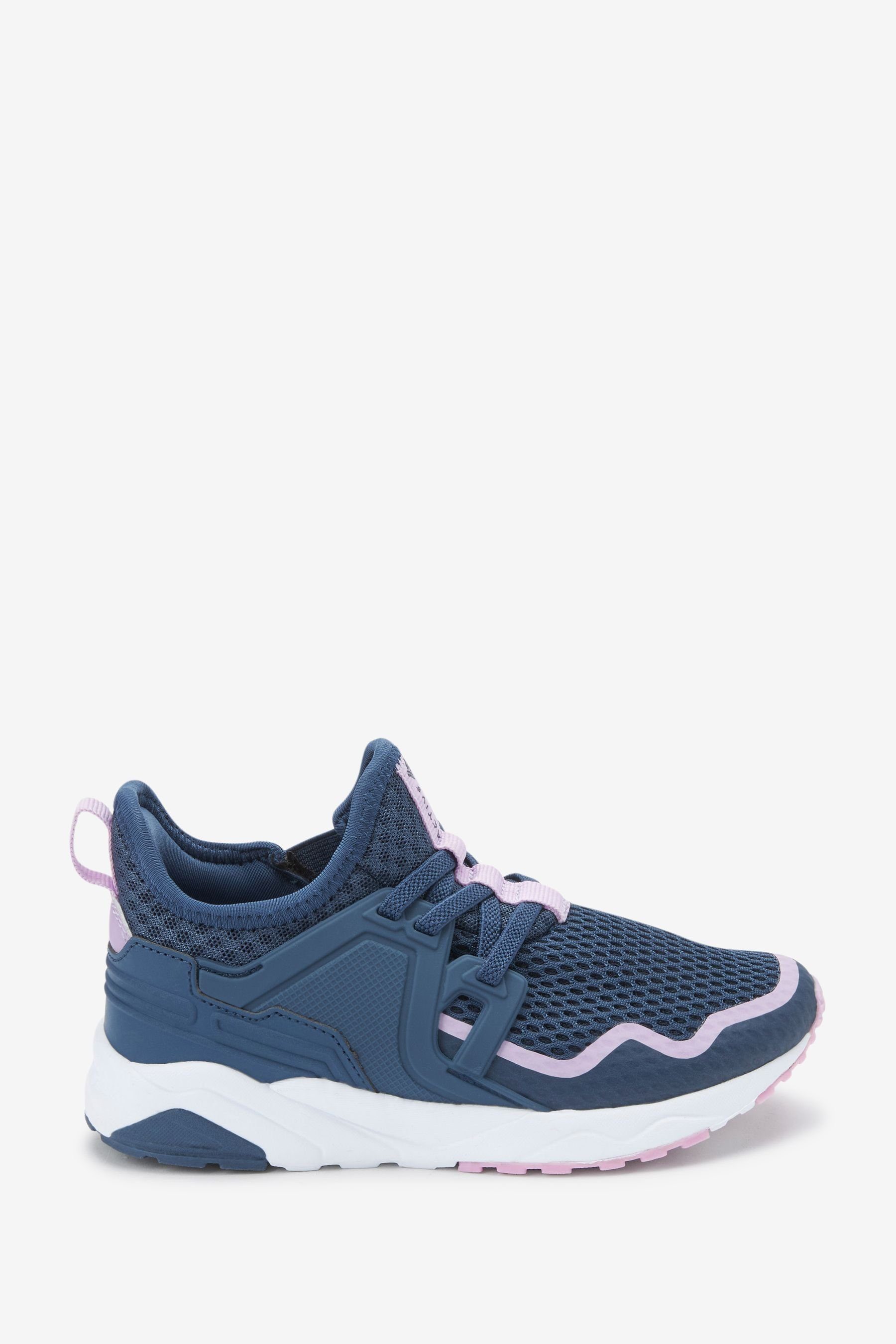 Sneaker Purple (1-tlg) Blue/Lilac mit Navy Next Sportschuh Elastischer Schnürung