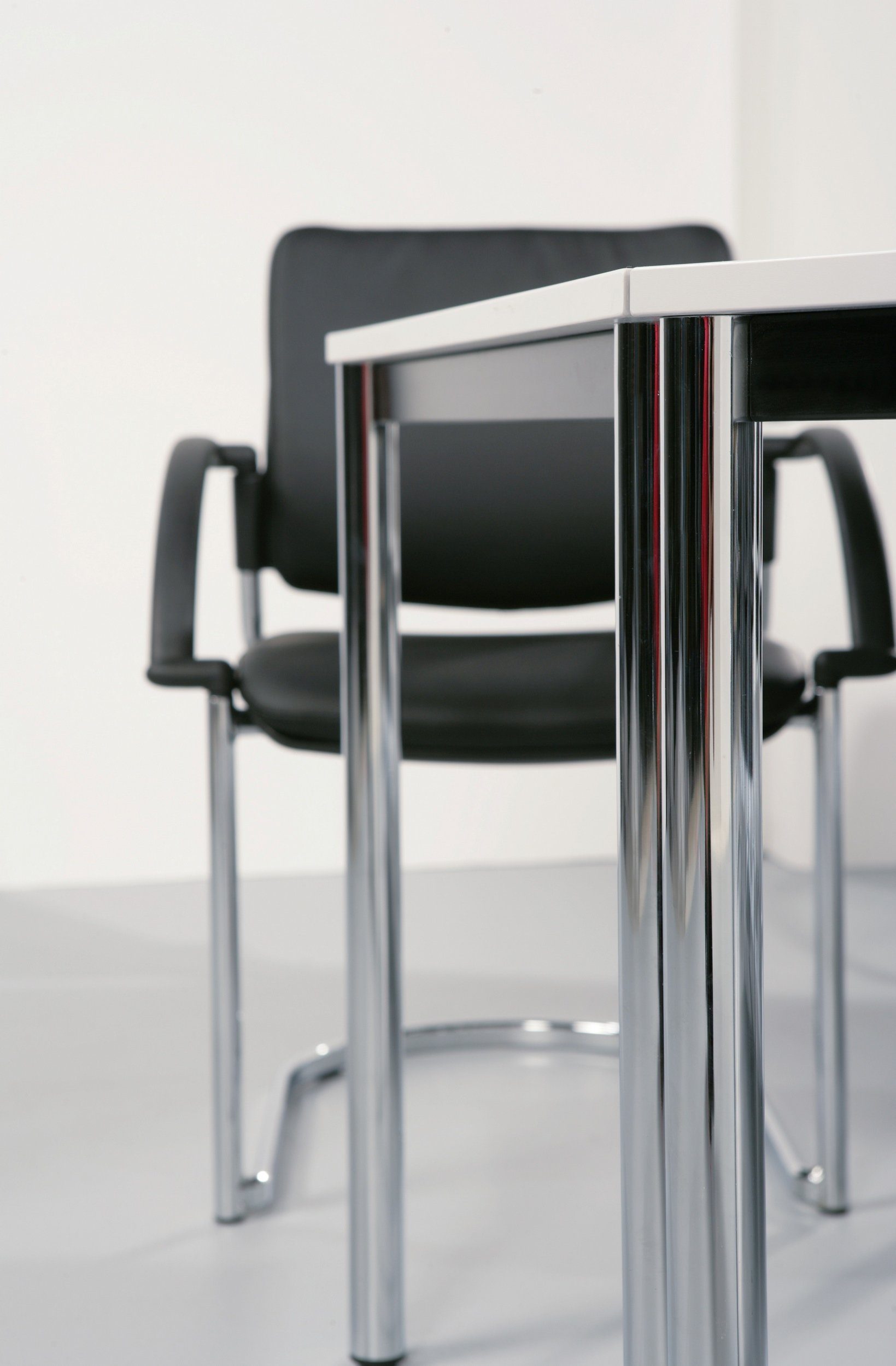 Grau Dekor: Vierkantrohr Konferenztisch - bümö Besprechungstisch cm Gestell: Serie-D, schwarz 160x80 Rechteck: -