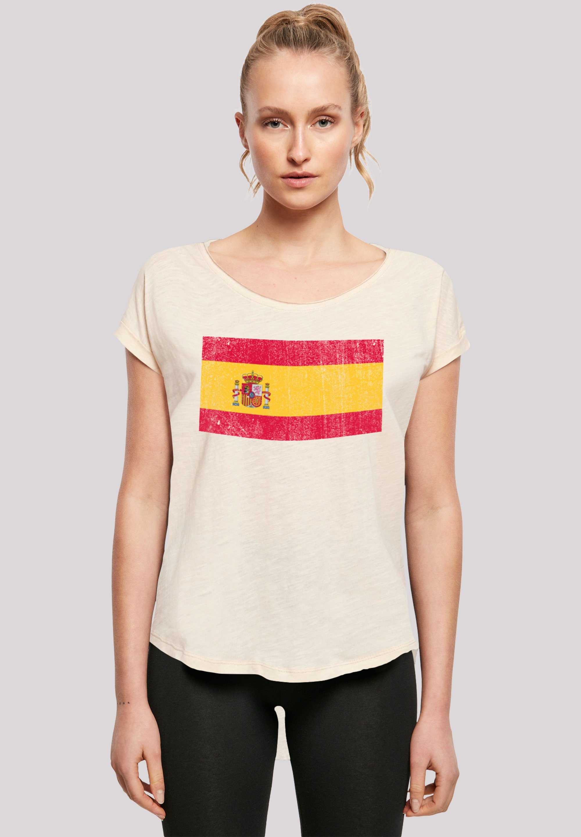 Print Flagge F4NT4STIC Spain T-Shirt distressed Spanien