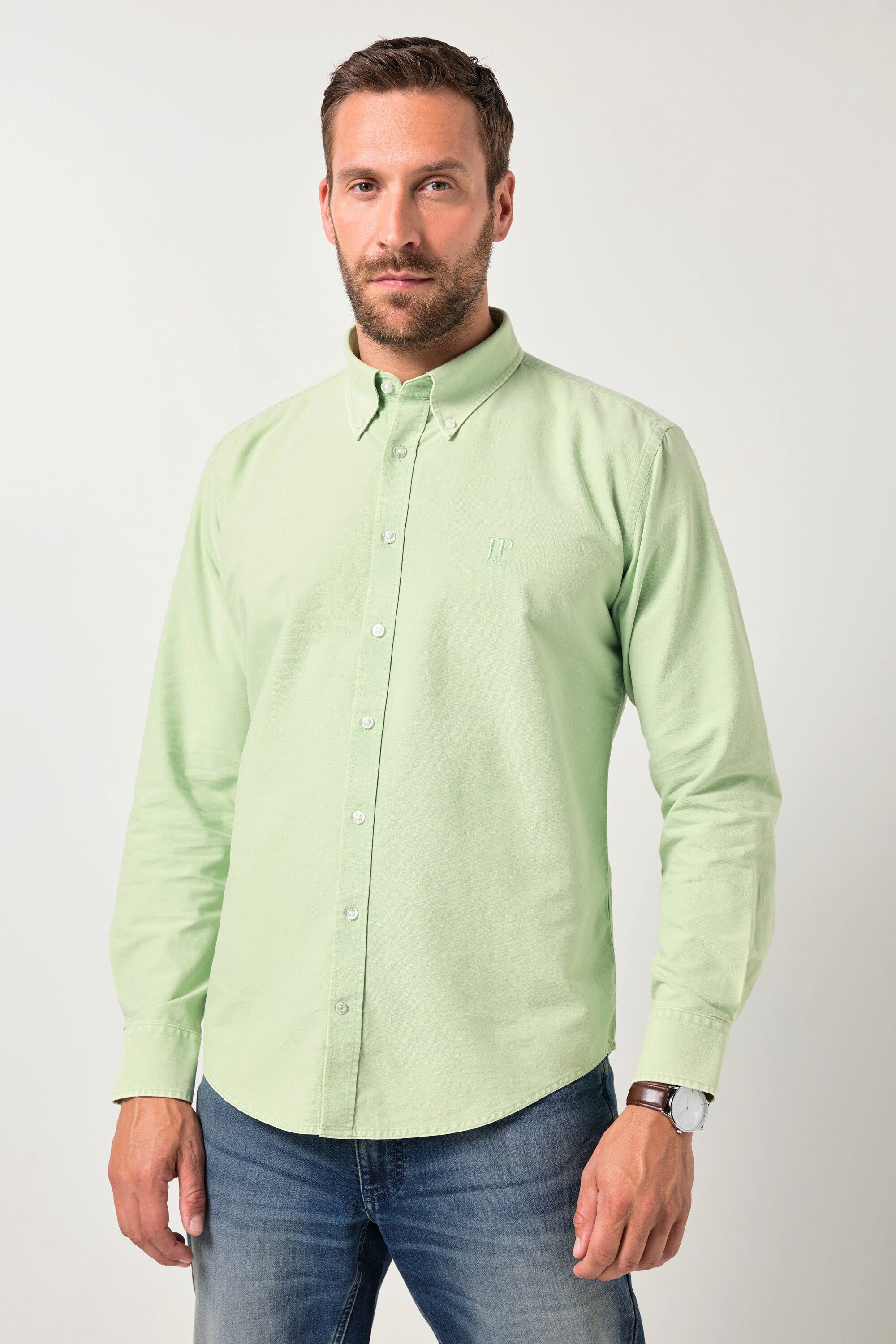 JP1880 Businesshemd Oxford-Hemd FLEXNAMIC® Langarm Buttondown-Kragen günstig online kaufen
