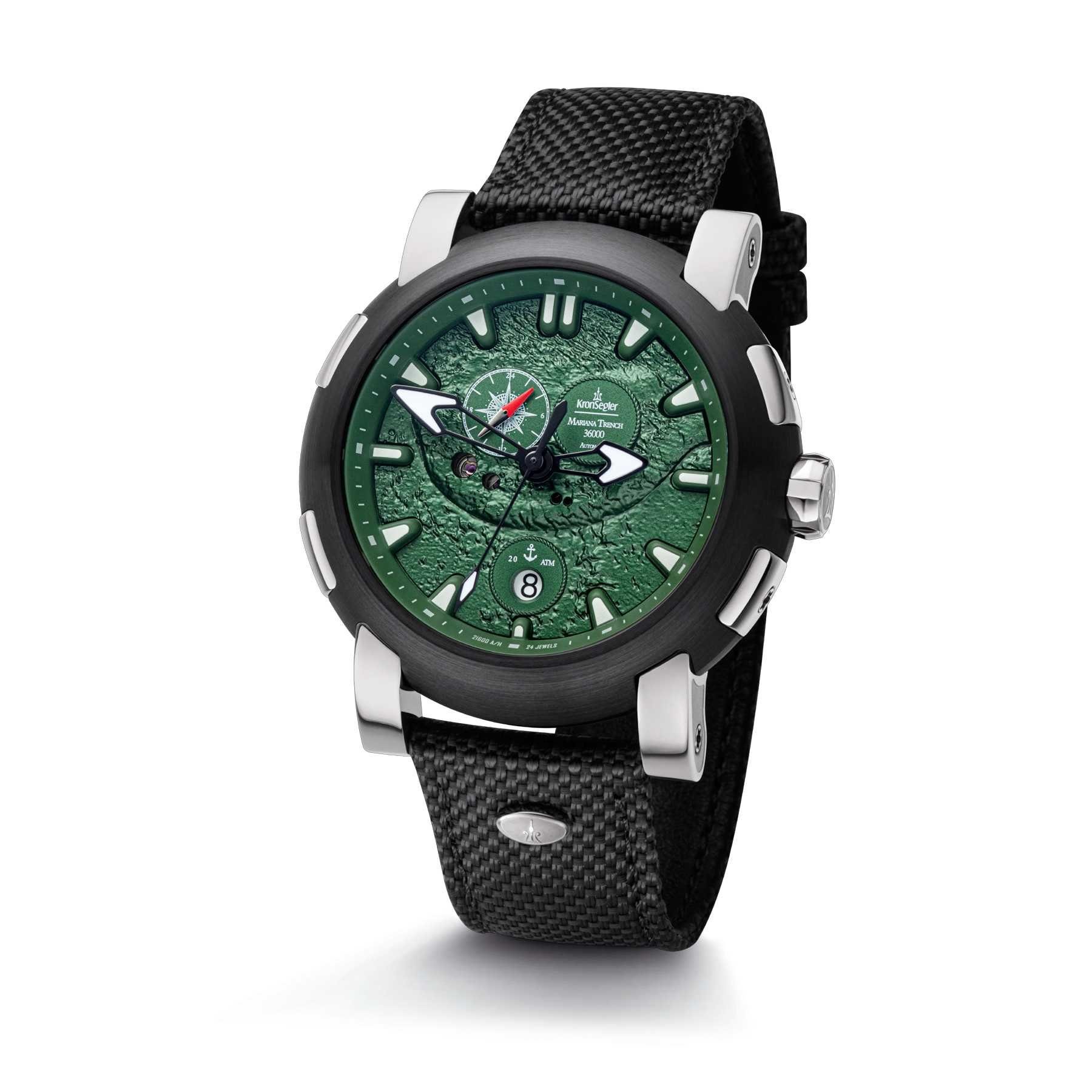 Automatikuhr Mariana Trench PU-Nylonband 46 mm KS738swz-grn