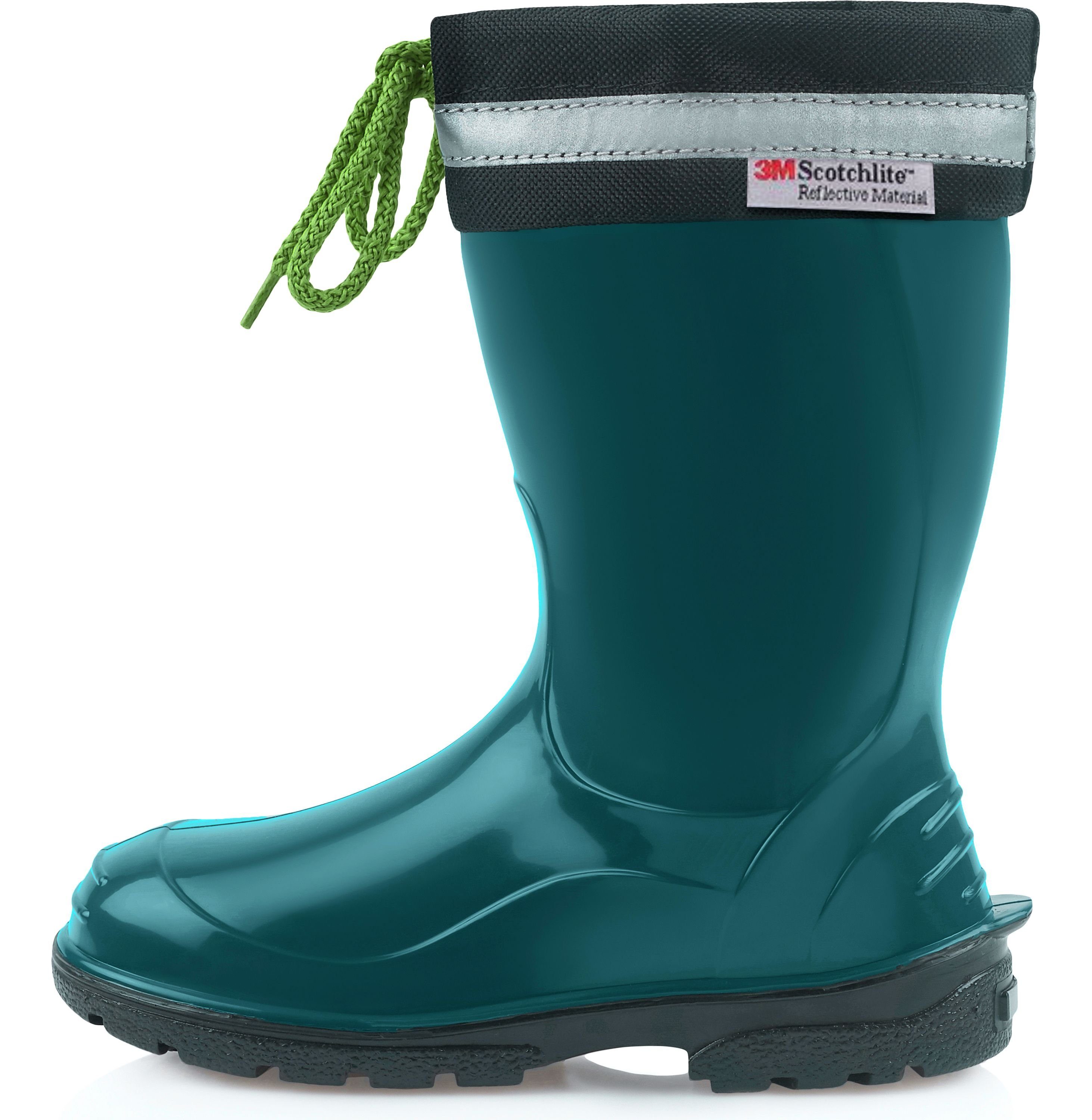 Schwarz Kinder Stulpe Dunkelblau LA-972 Ladeheid mit Gummistiefel Gummistiefel