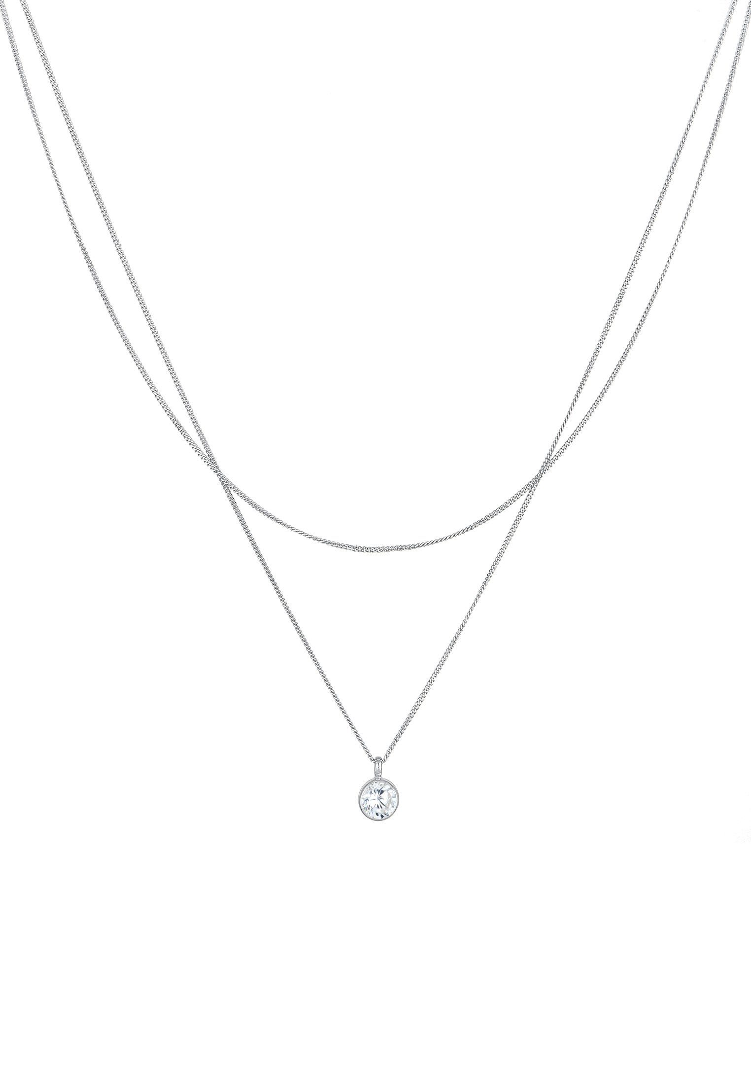 Elli Ketten-Set 2-lagig Layer Zirkonia Solitär 925 Silber günstig online kaufen