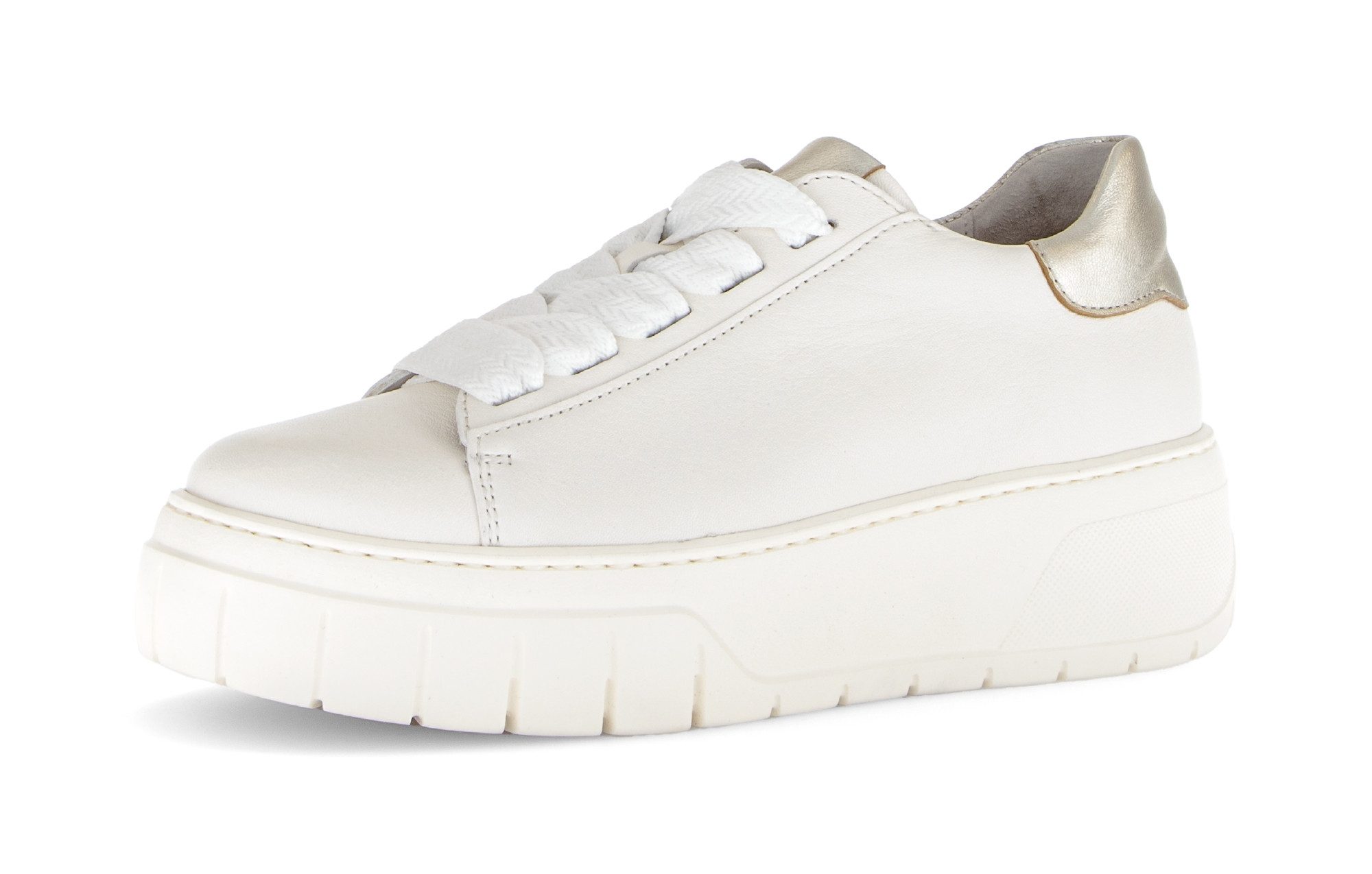 Gabor Plateausneaker, Freizeitschuh, Halbschuh, Schnürer mit Kontrastbesatz an der Ferse