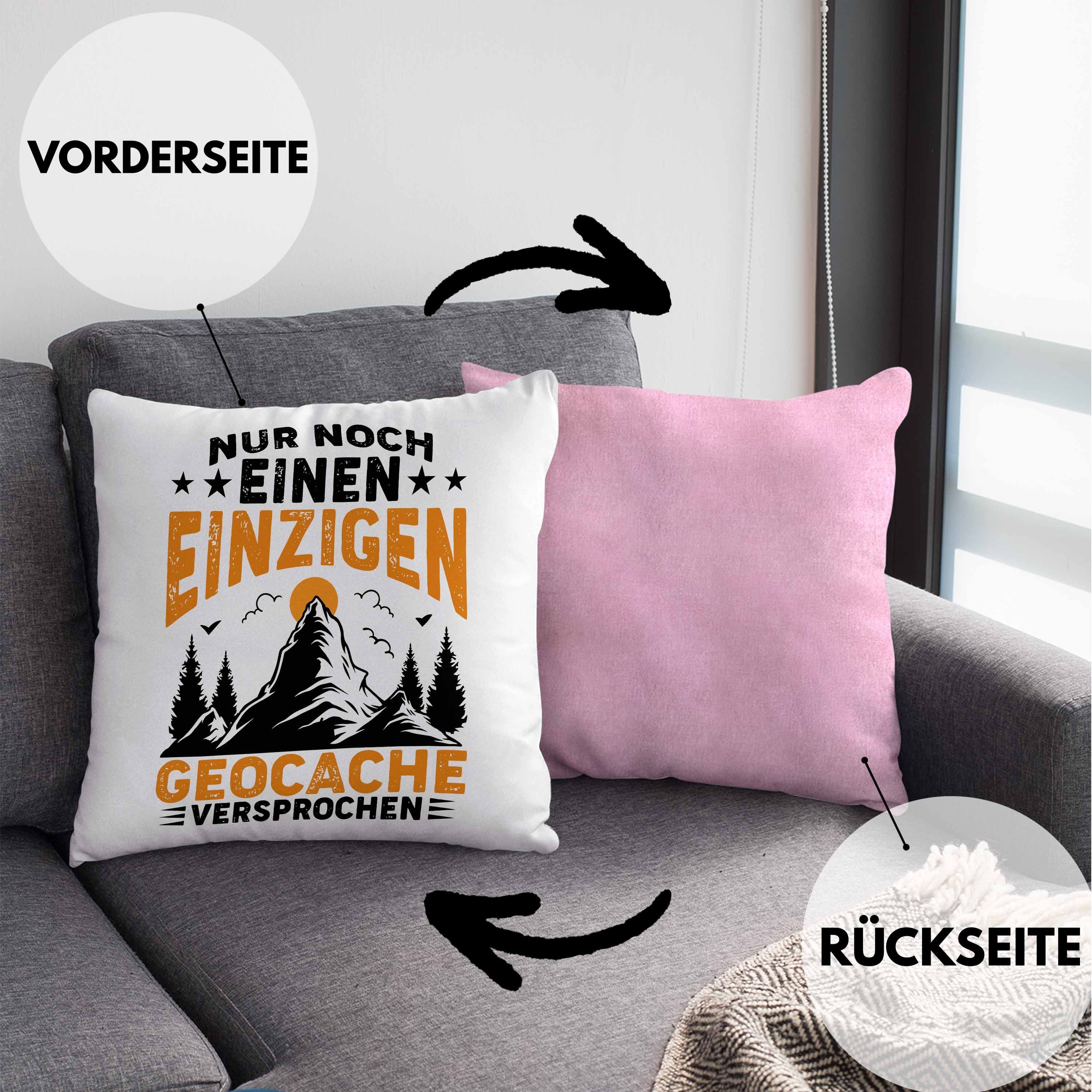 Trendation Dekokissen Trendation - mit Nur Geschenk Geschenkidee Noch Pfadfinder Rosa Einen Geburtstag Dekokissen Geocaching Kissen Füllung 40x40 GPS-Schnitzeljag Geocacher