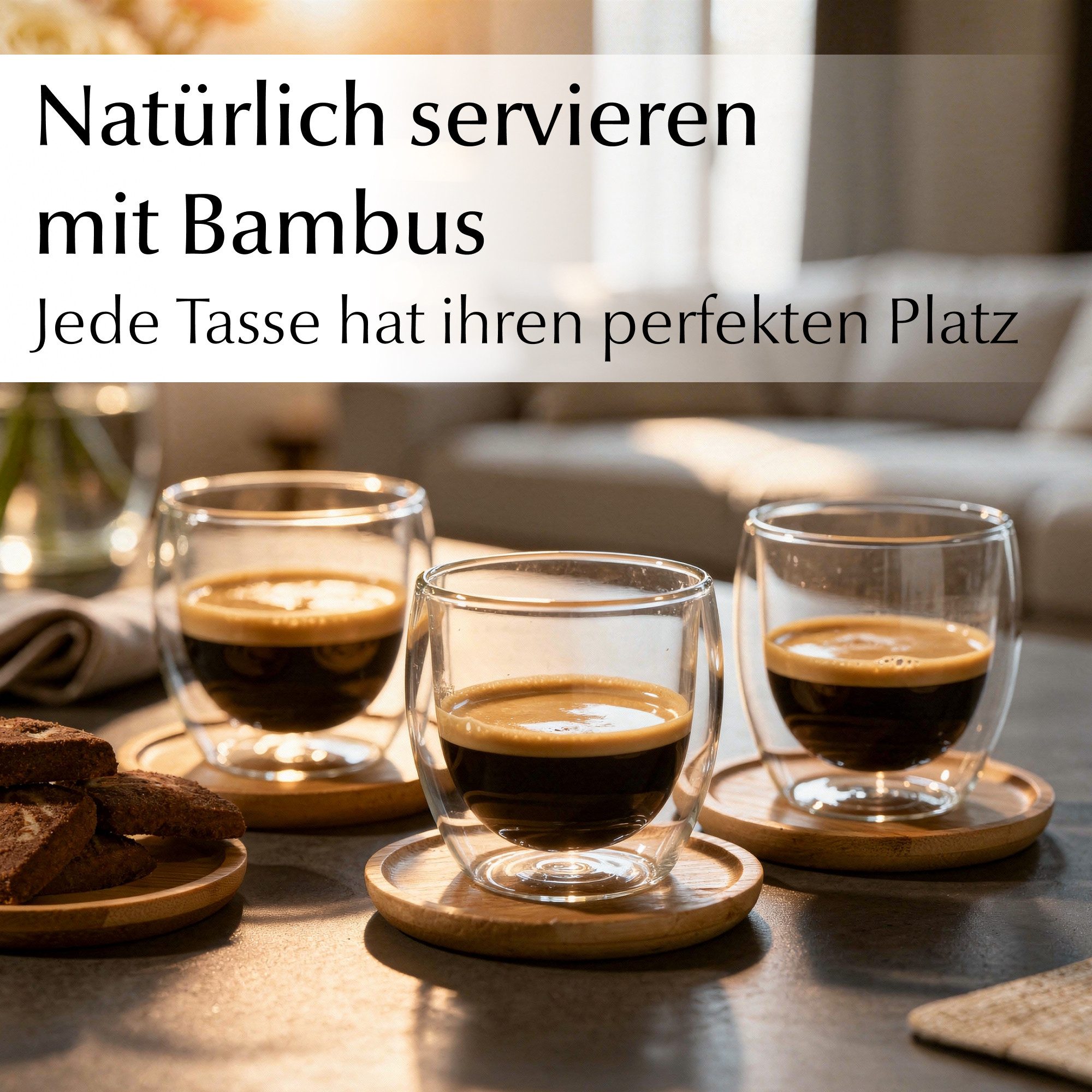 MiaMio Thermoglas Espressotassen 6er Set – doppelwandige Kaffeegläser – ohne Henkel, 6-tlg. – Bild 4 von 5