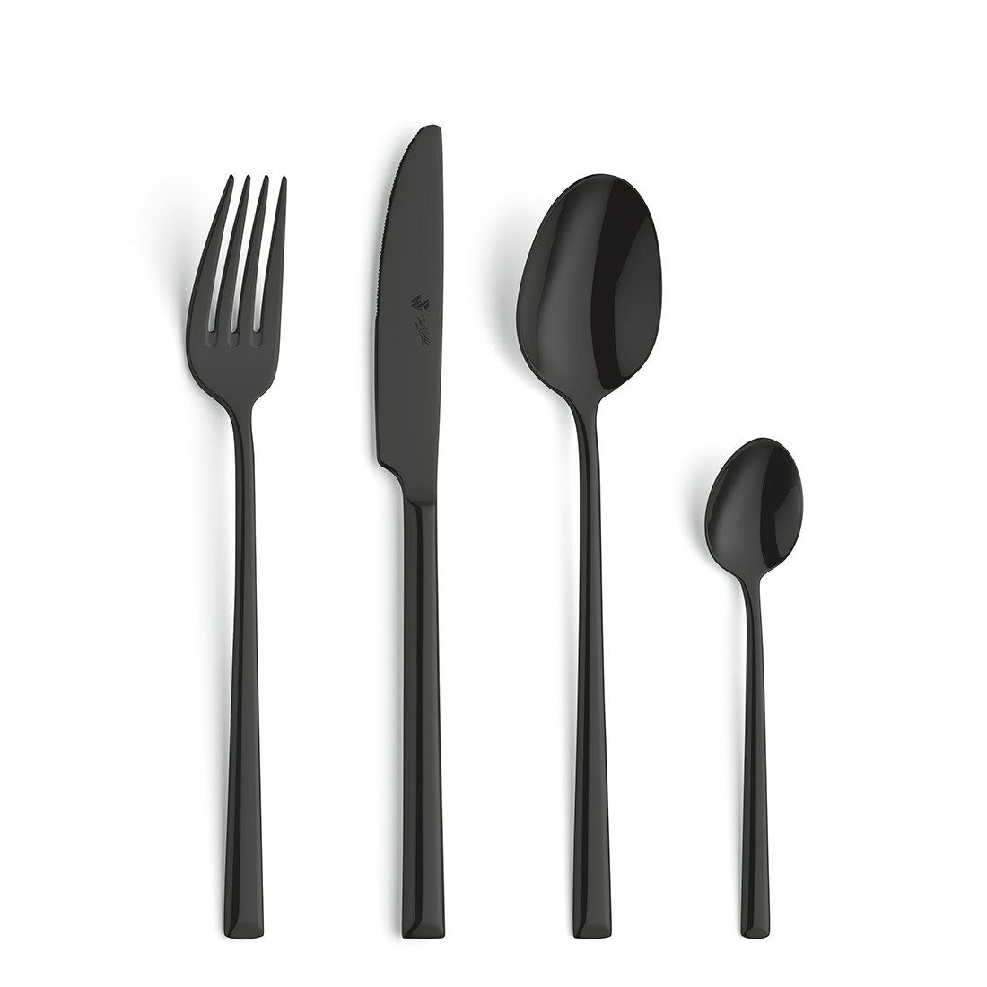 Paul Wirths Besteck-Set VIVENDI (24-tlg), 6 Personen, Edelstahl 18/10, PVD schwarz, hochglanzpoliert