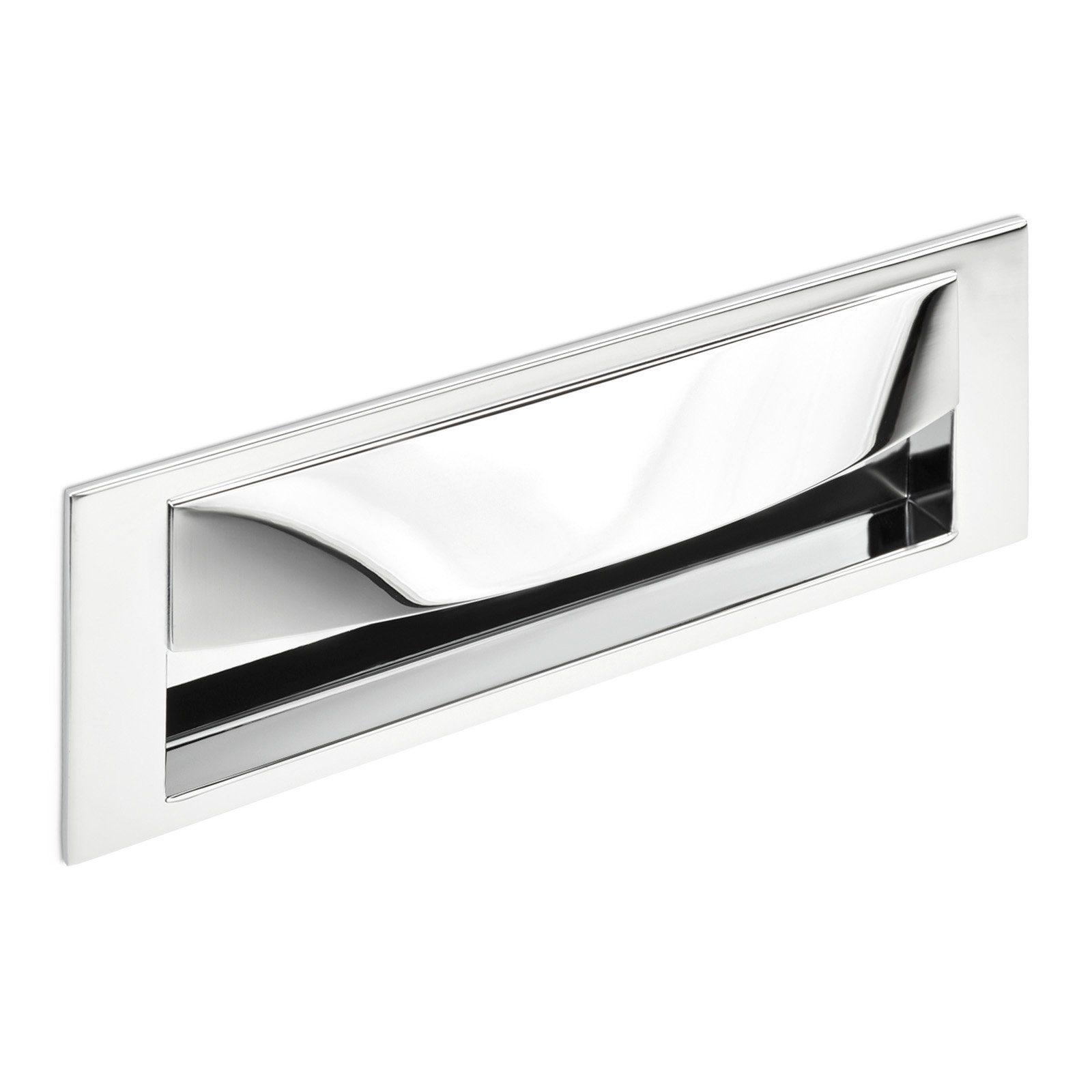 Möbelgriff Einlassgriff SHEL BA 128 mm Chrom poliert