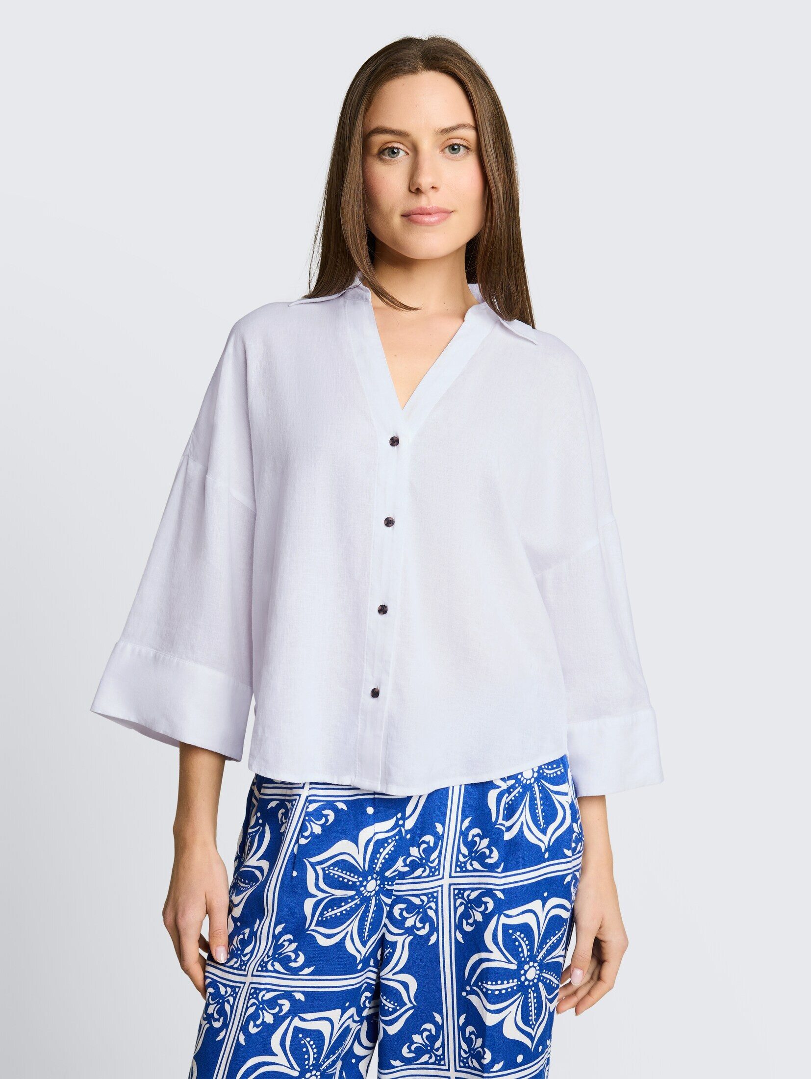 TOM TAILOR Langarmbluse Blusen & Shirts Oversize Bluse mit Leinenanteil