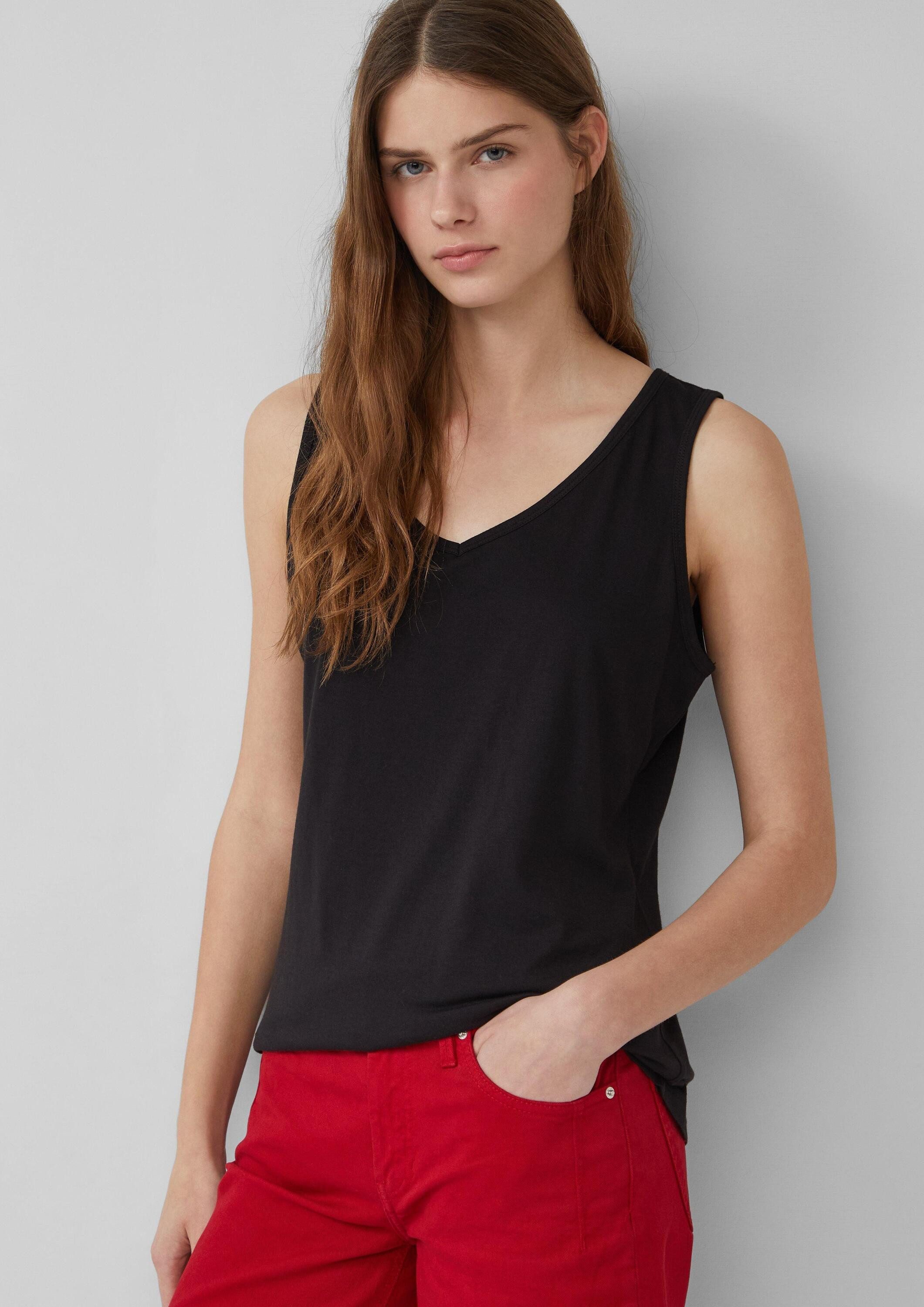 s.Oliver Muscleshirt T-Shirt Jersey-Top mit Cut-out und Schleife günstig online kaufen