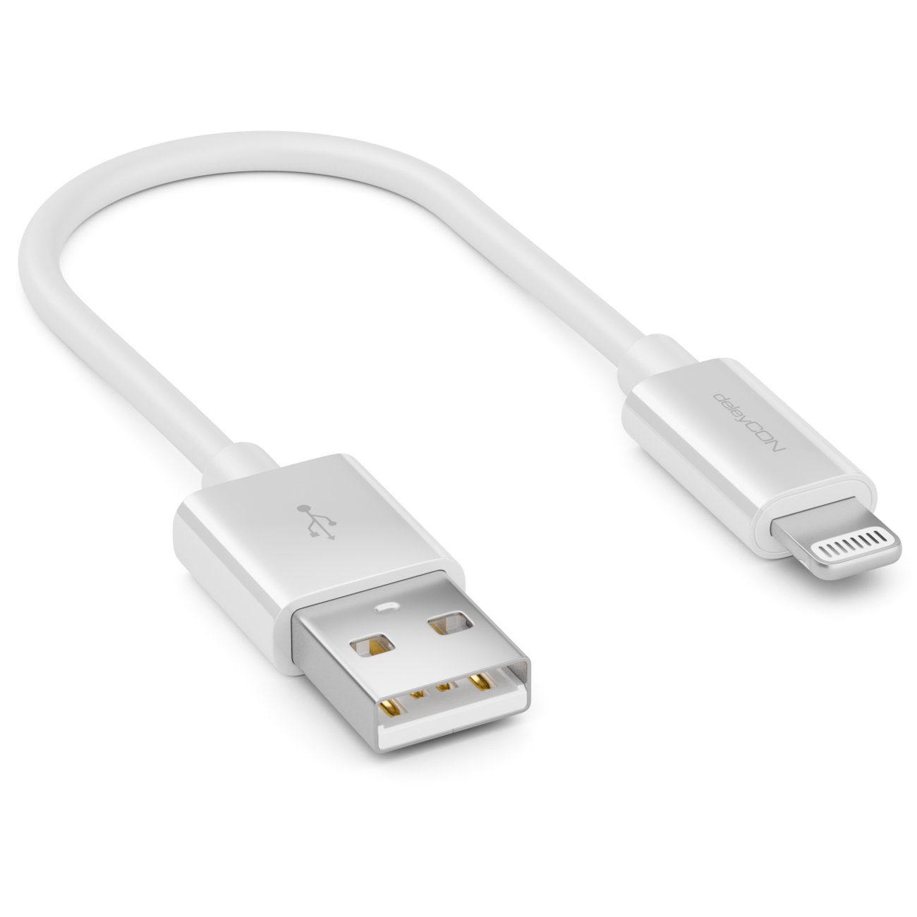 deleyCON deleyCON 0,15m Lightning 8 Pin USB Ladekabel Datenkabel MFI Smartphone-Kabel