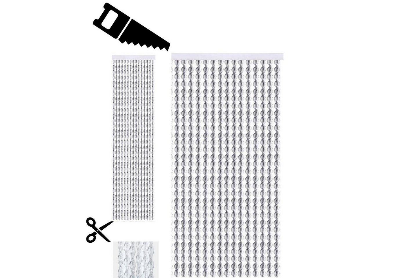 Thumbnail - Defactoshop Insektenschutz-Vorhang Türvorhang Fadenvorhang PVC Vorhang Fliegenschutz PVC Streifen CRYIS, Kunststoff
