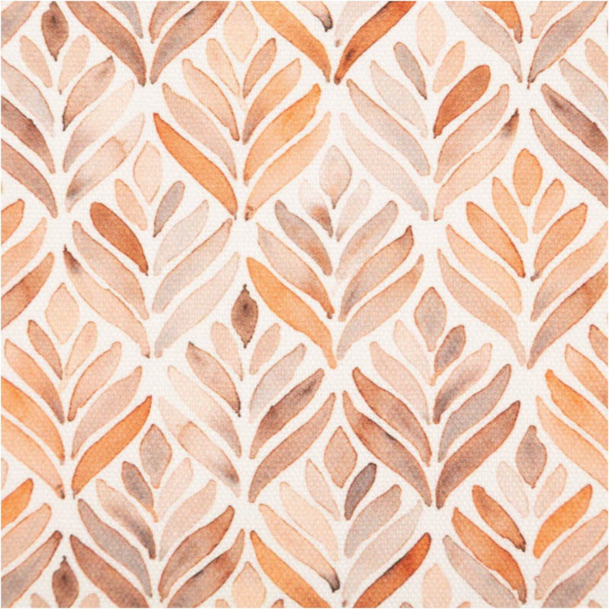 SCHÖNER LEBEN. Stoff Baumwollstoff Dekostoff Digital Aquarell Ornamente weiß terra 1,40mBr, allergikergeeignet