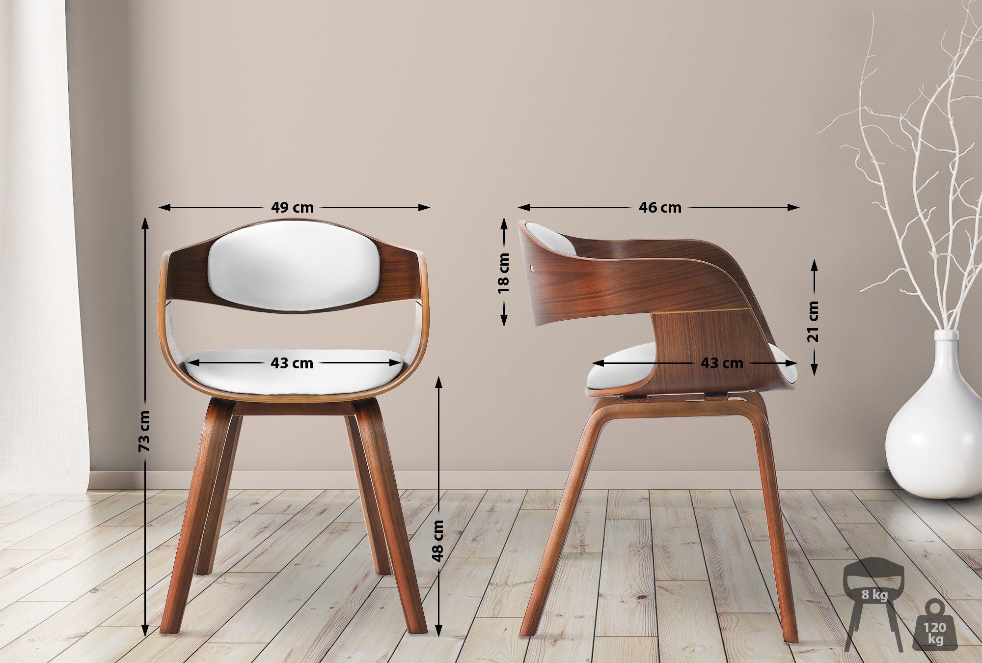CLP Esszimmerstuhl Kingston Kunstleder (2er Set), günstig online kaufen
