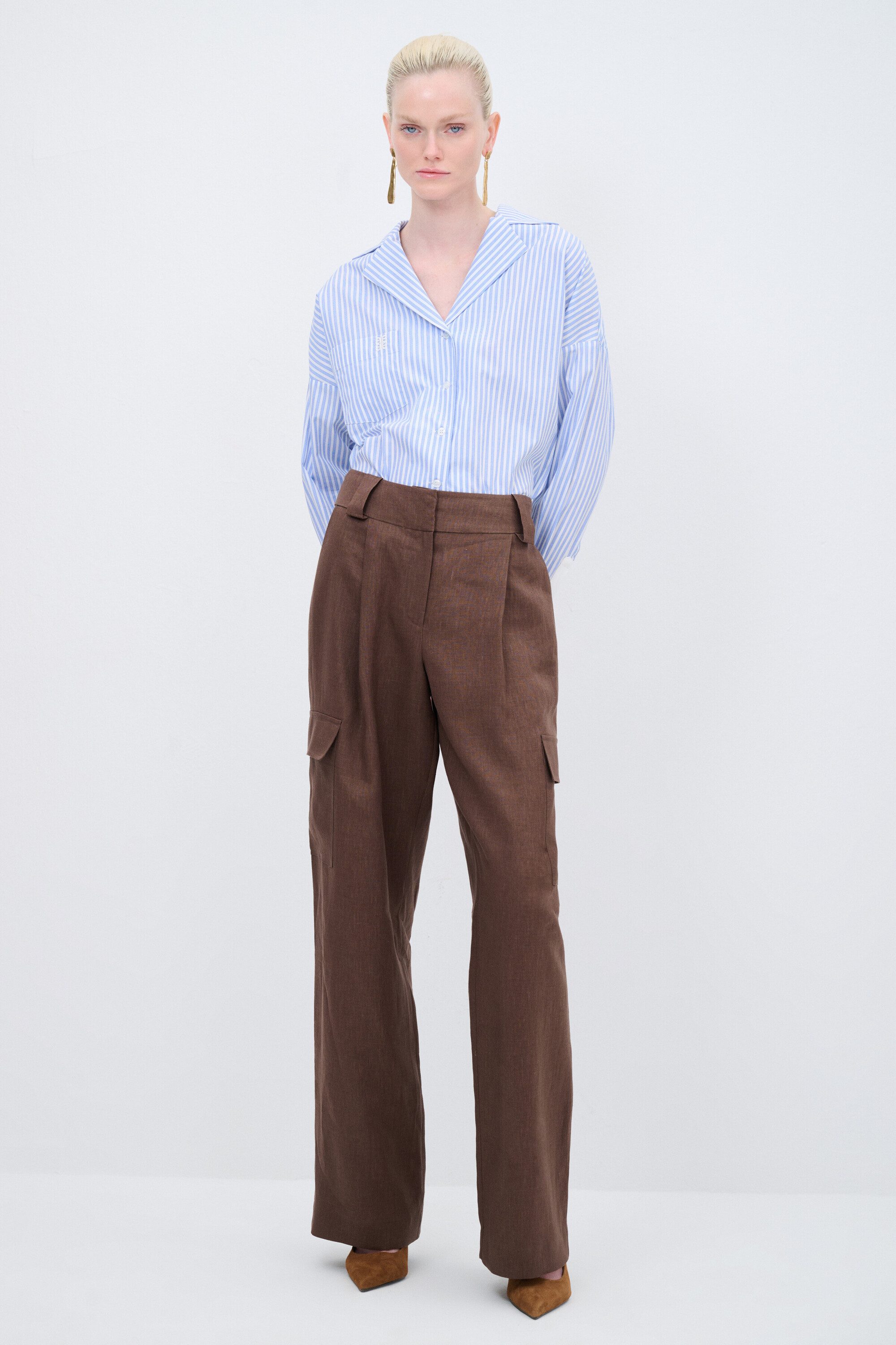 adL Cargohose Leinenhose mit Cargotaschen