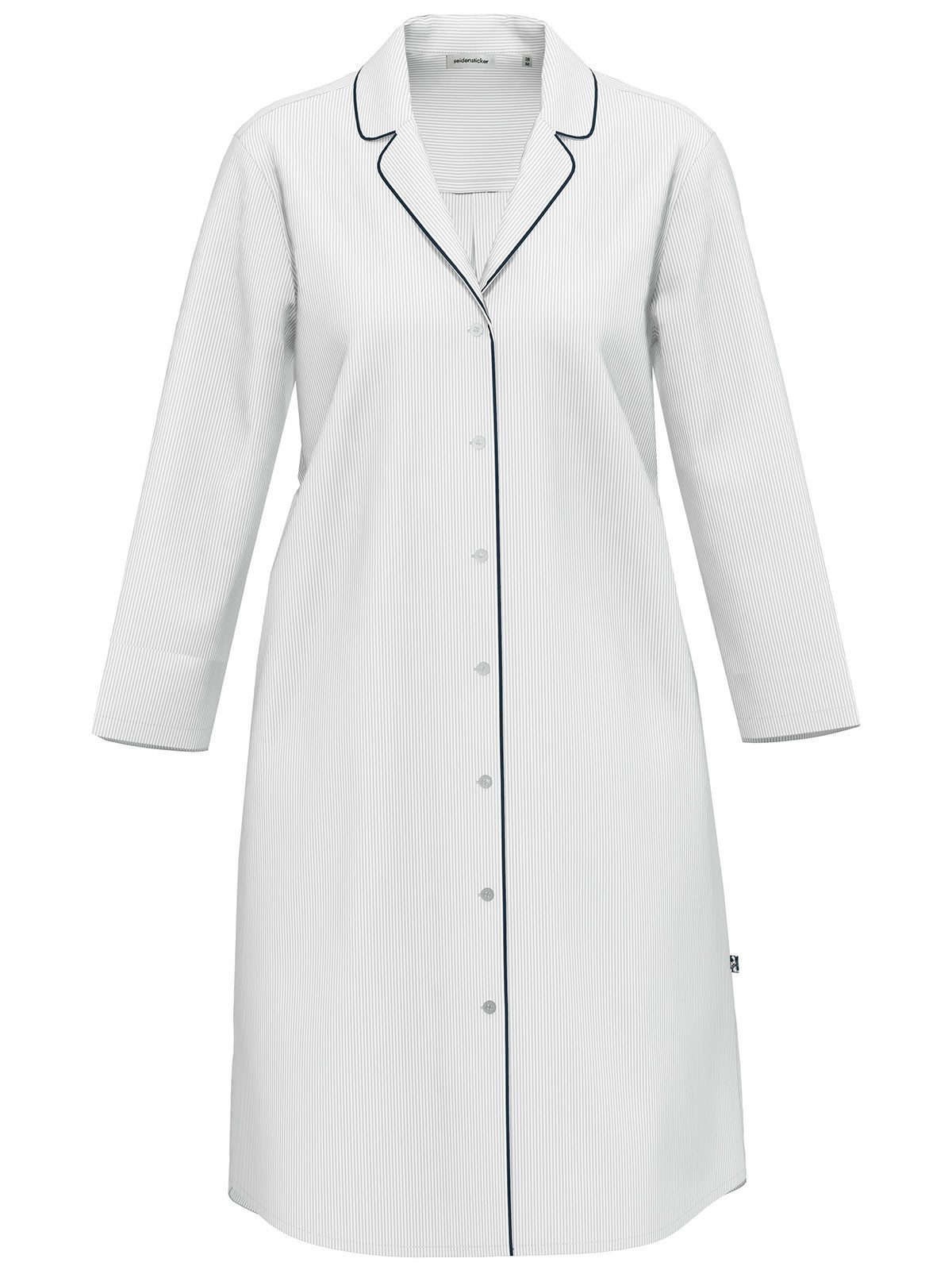 Seidensticker schwarze Rose Nachthemd Damen Nachthemd lang (Stück, 1-tlg) Wärmend, durchgängige Knopfleiste, comfort fit, Uni, 100% Baumwolle