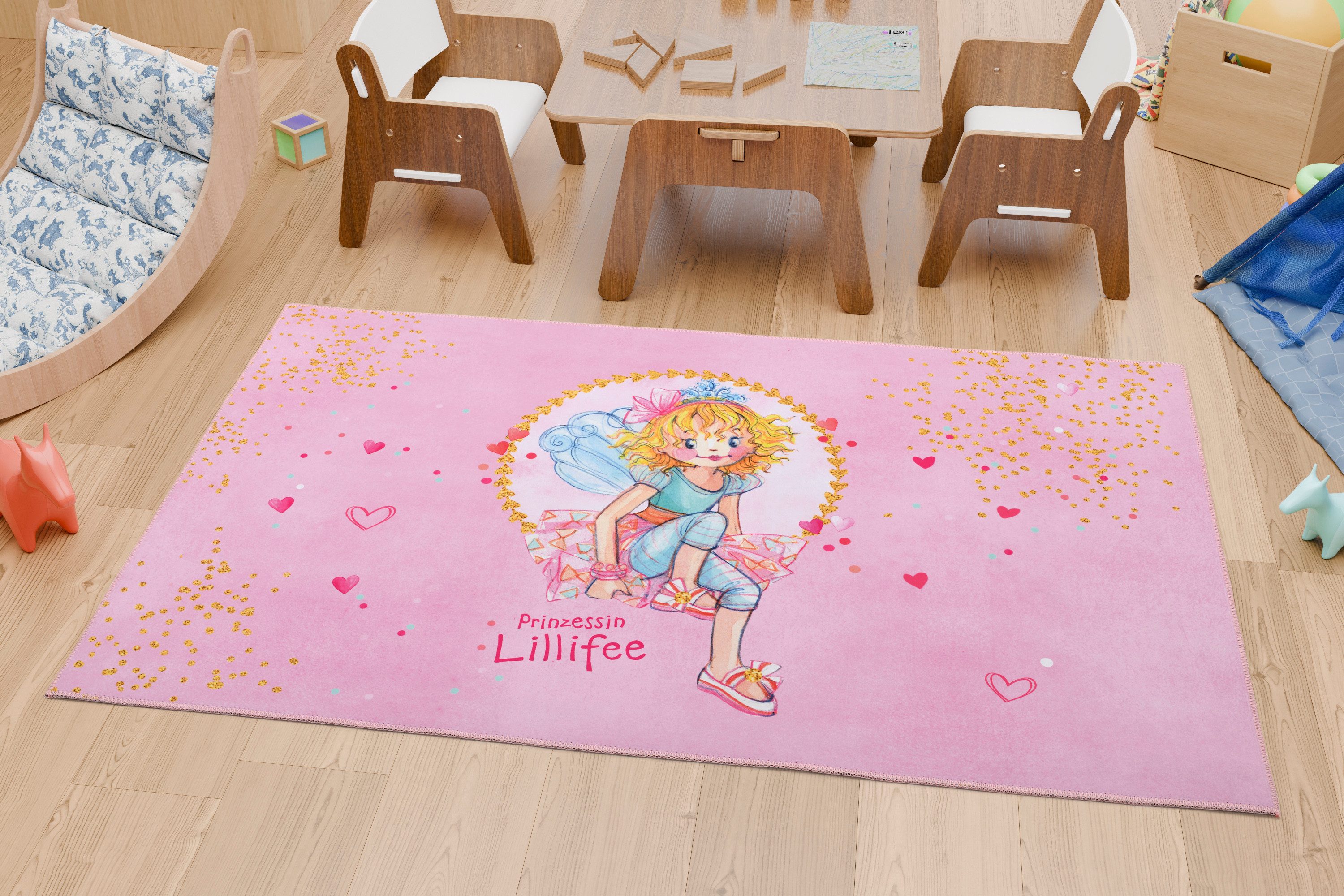 Prinzessin Lillifee Kinderteppich Prinzessin Lillifee pink, Höhe: 6 mm